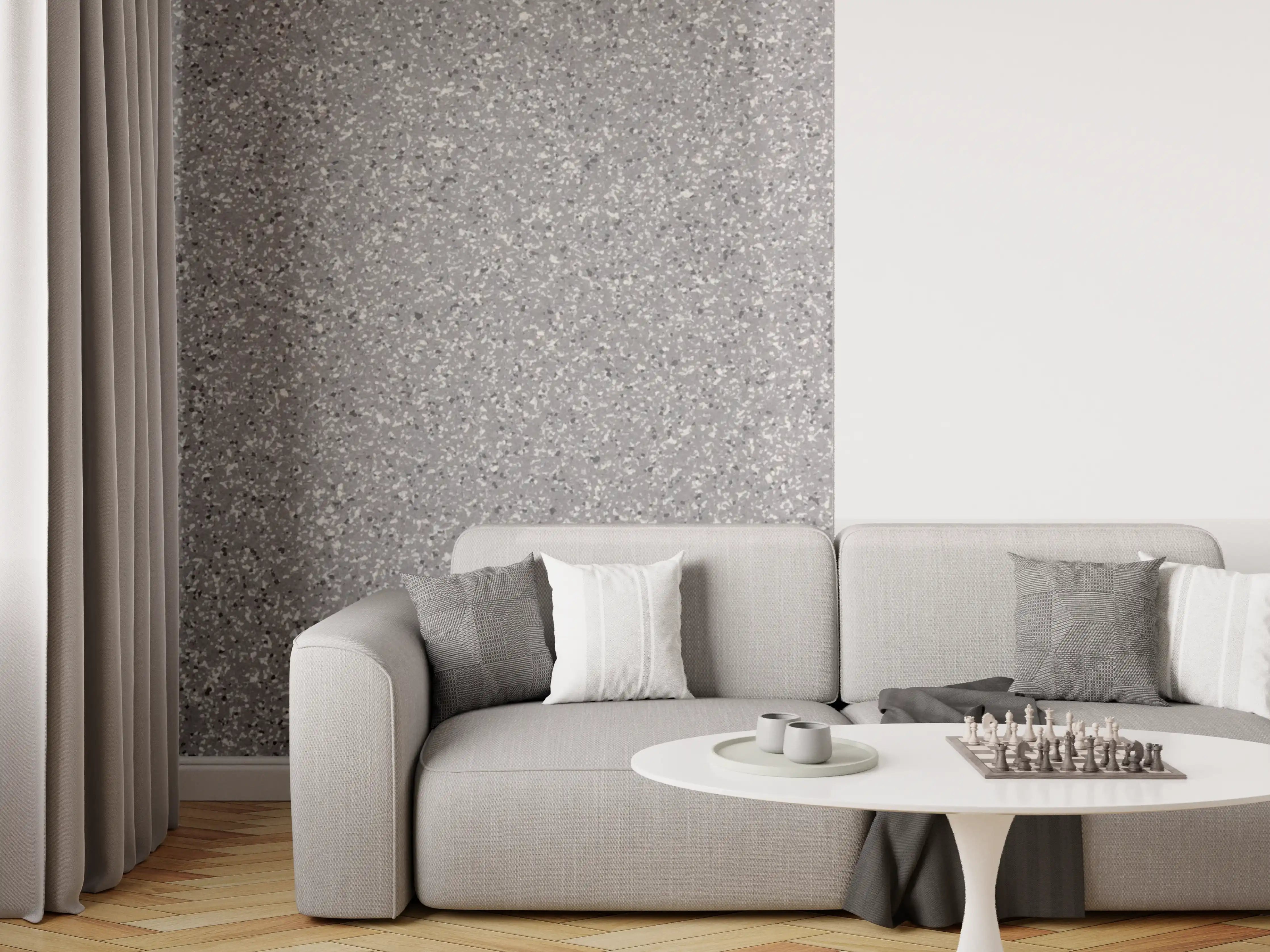 Wandverkleidung Wohnzimmer - Moderne TÜRKIS-Grau Fliese