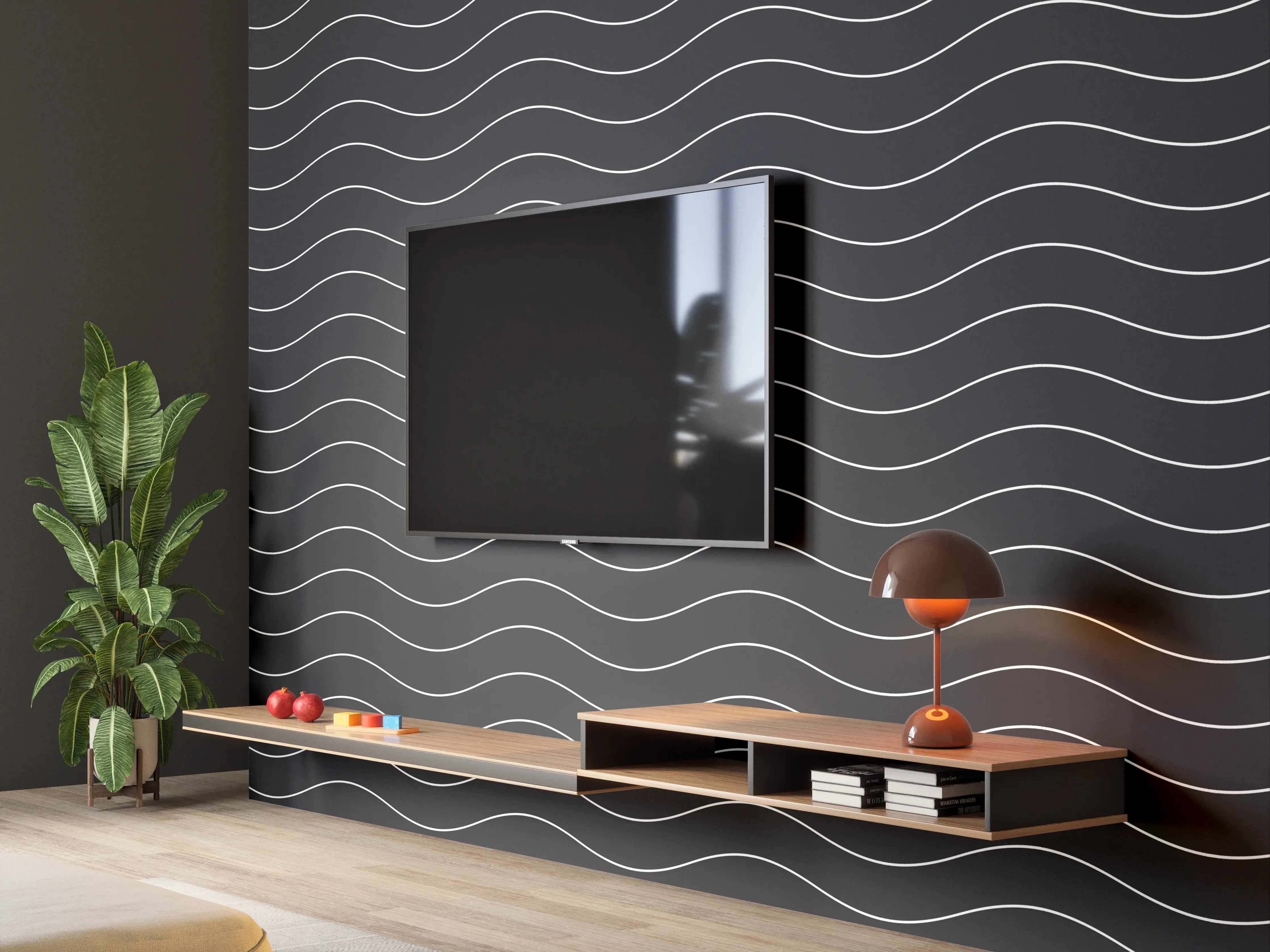 Wandverkleidung Wohnzimmer - Moderne Wanddekoration in Schwarz und Weiß