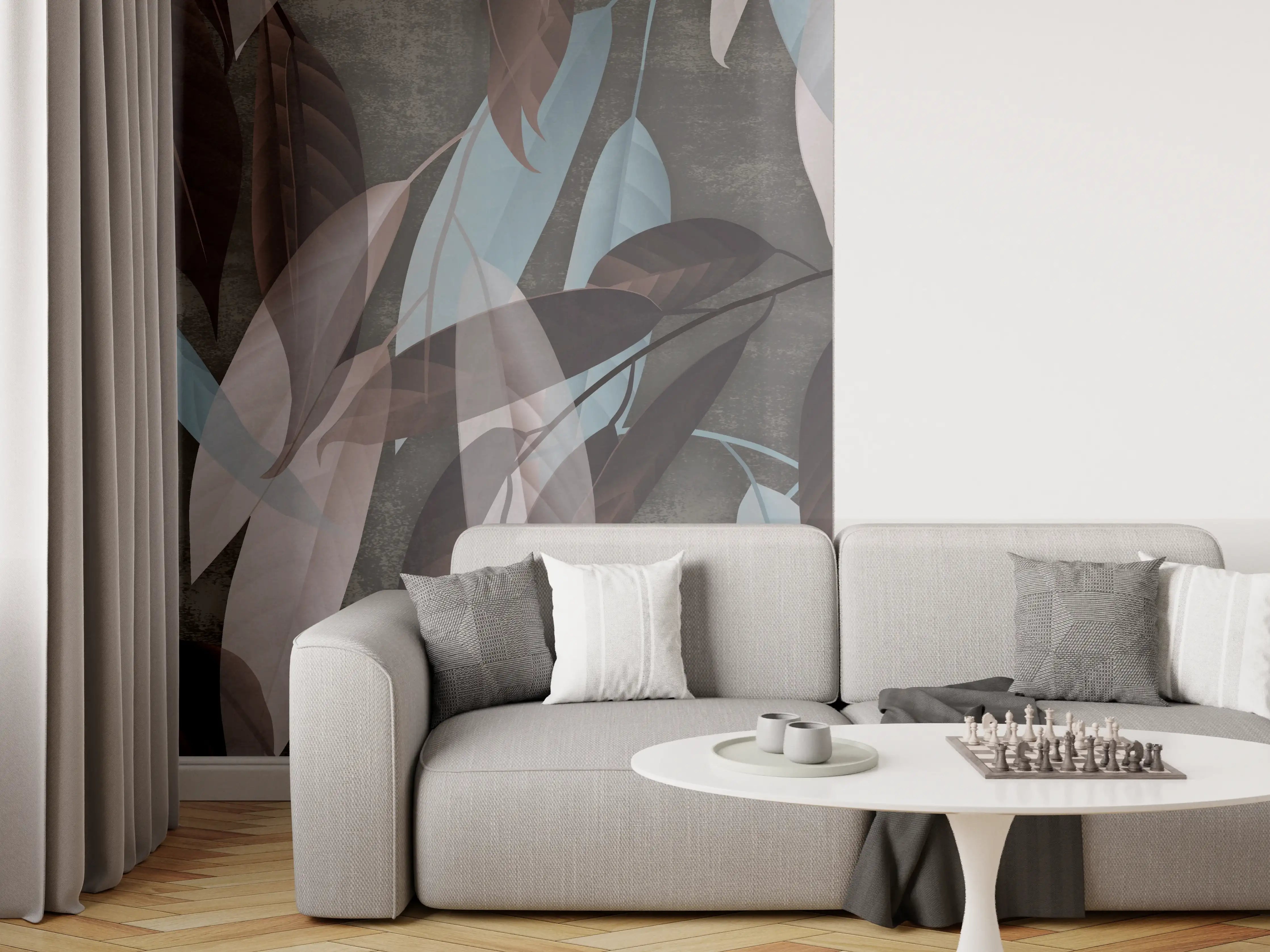 Wandverkleidung Wohnzimmer - Moderne Wanddekoration mit Naturmotiven