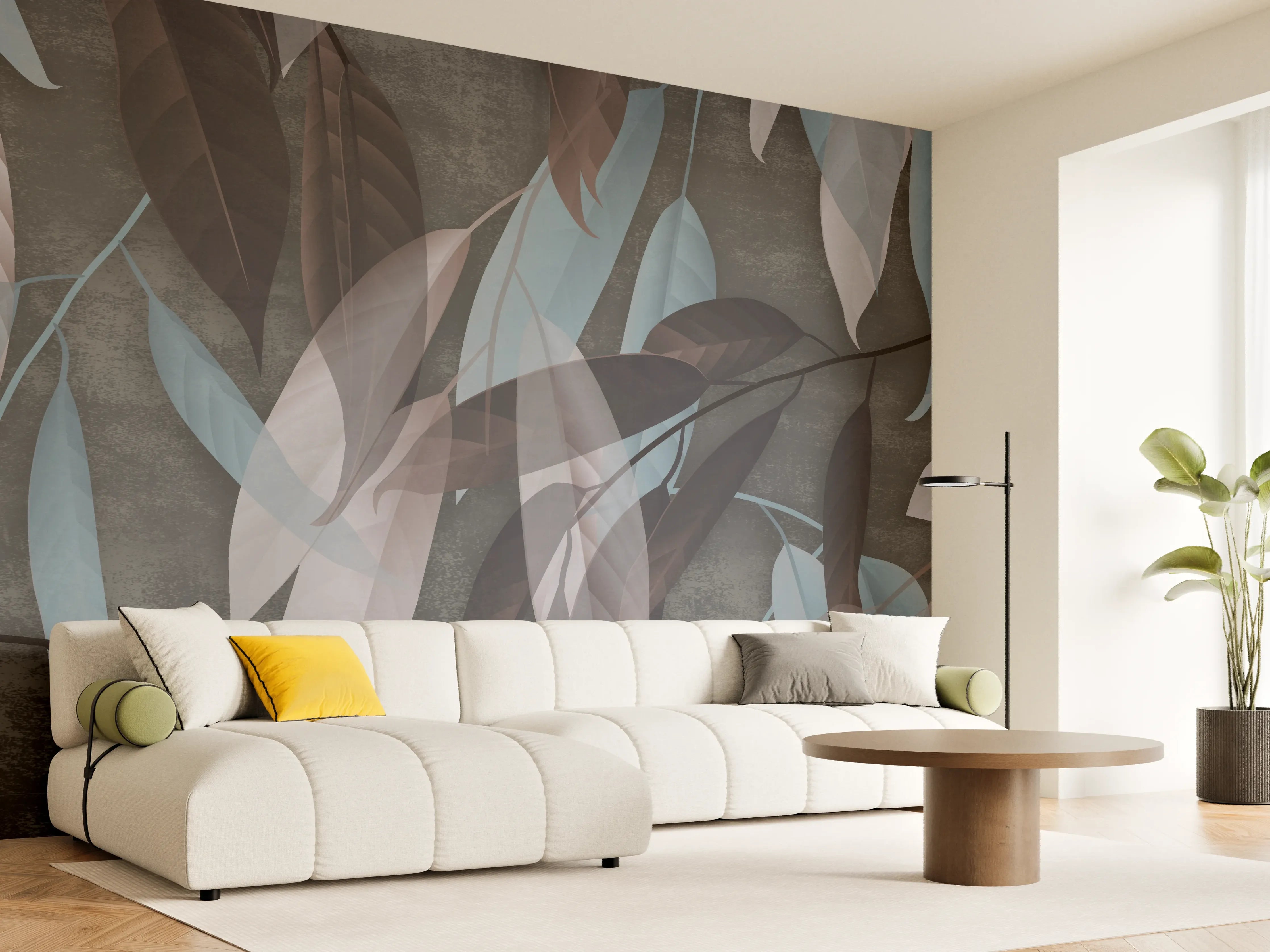 Wandverkleidung Wohnzimmer - Moderne Wanddekoration mit Naturmotiven