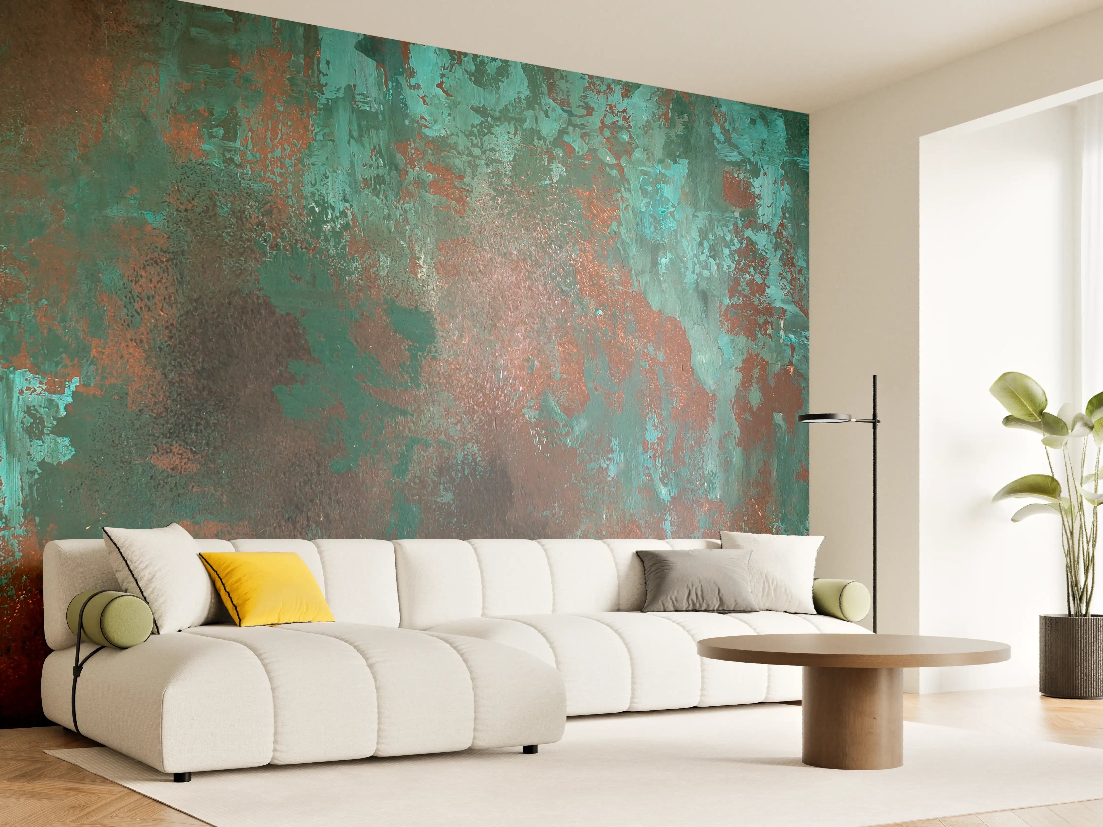 Wandverkleidung Wohnzimmer - Moderne Wandgestaltung mit Rost-Optik