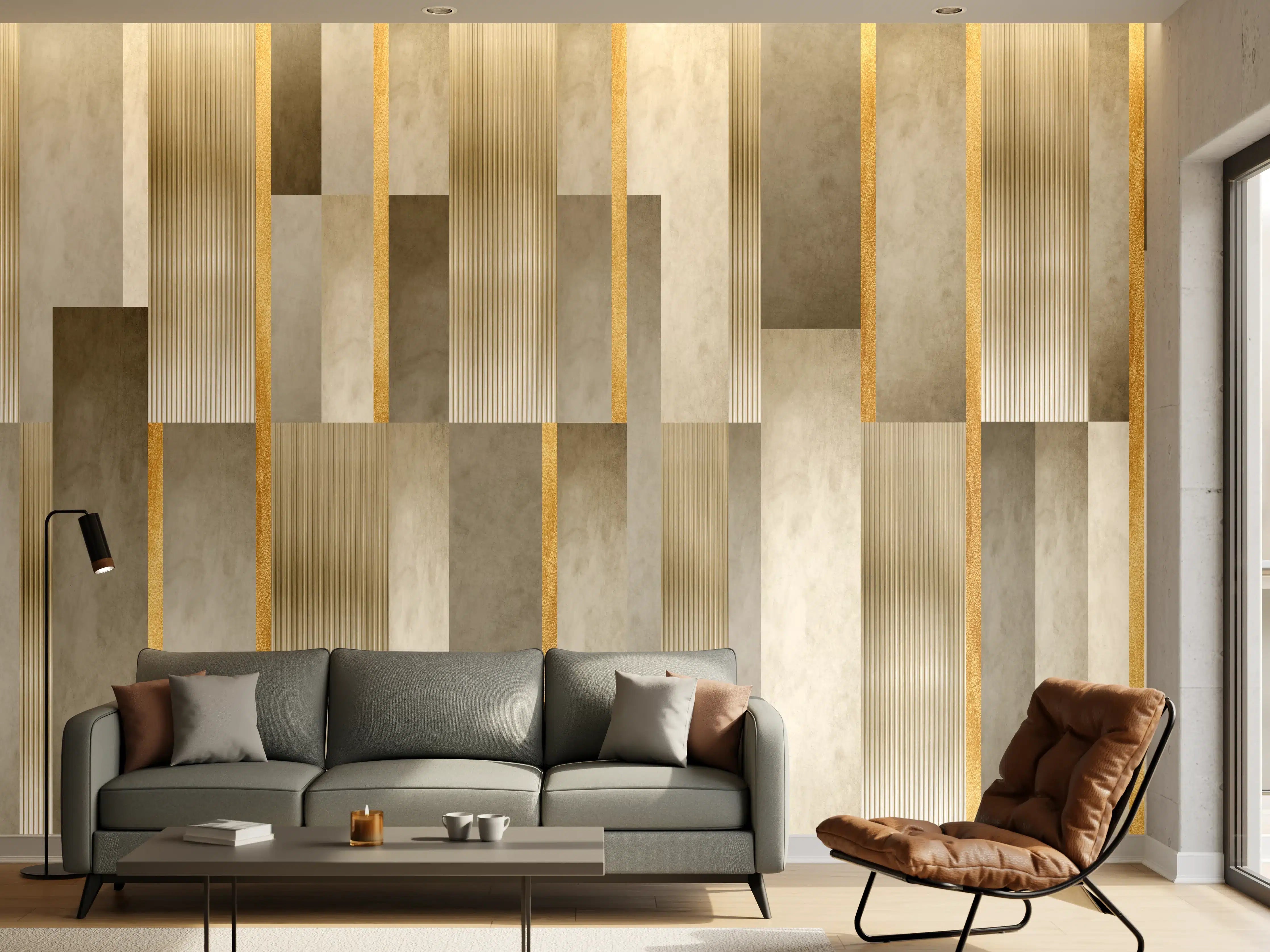 Wandverkleidung Wohnzimmer - Moderne Wandgestaltung mit abstrakten Mustern