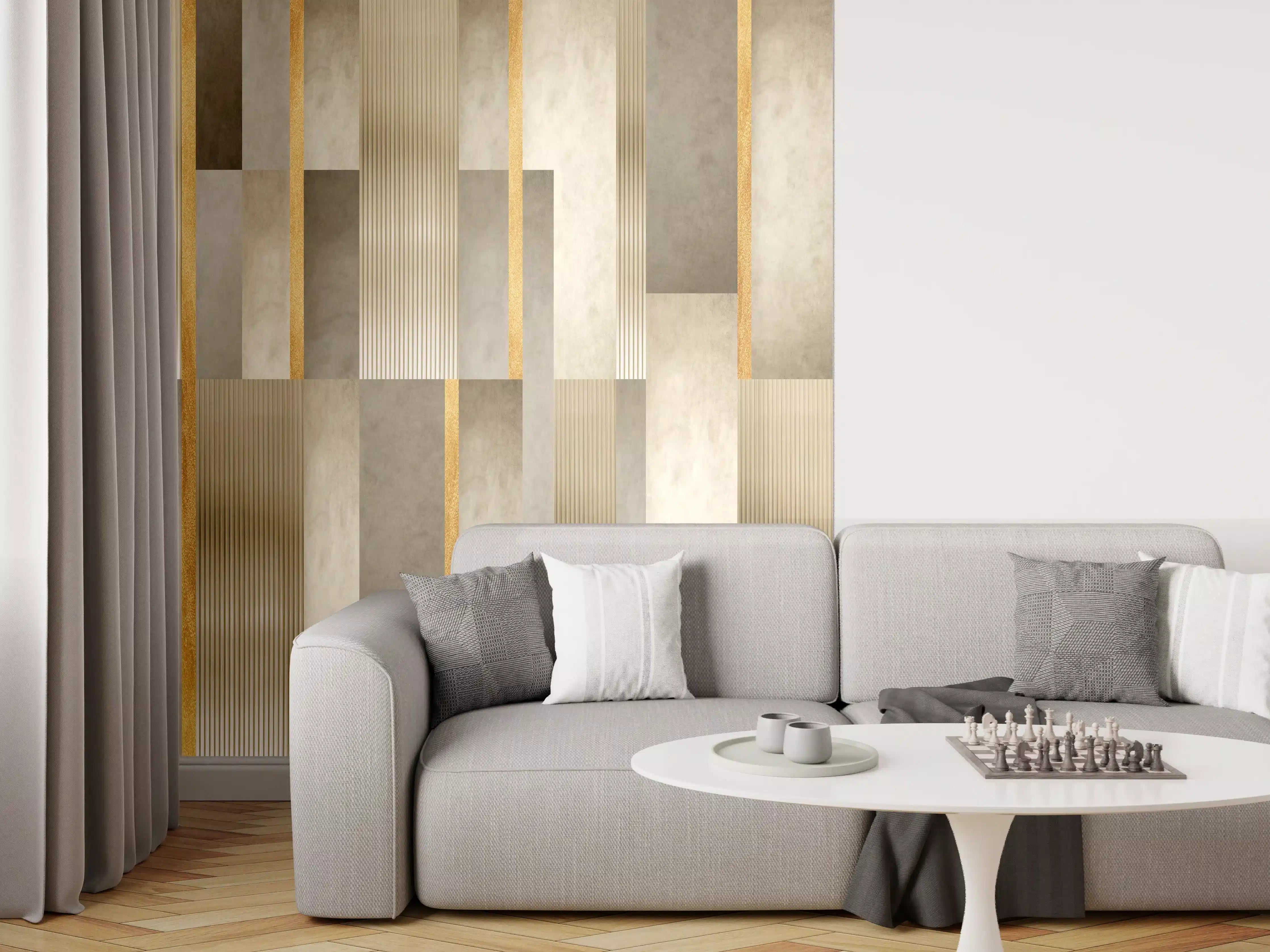 Wandverkleidung Wohnzimmer - Moderne Wandgestaltung mit abstrakten Mustern