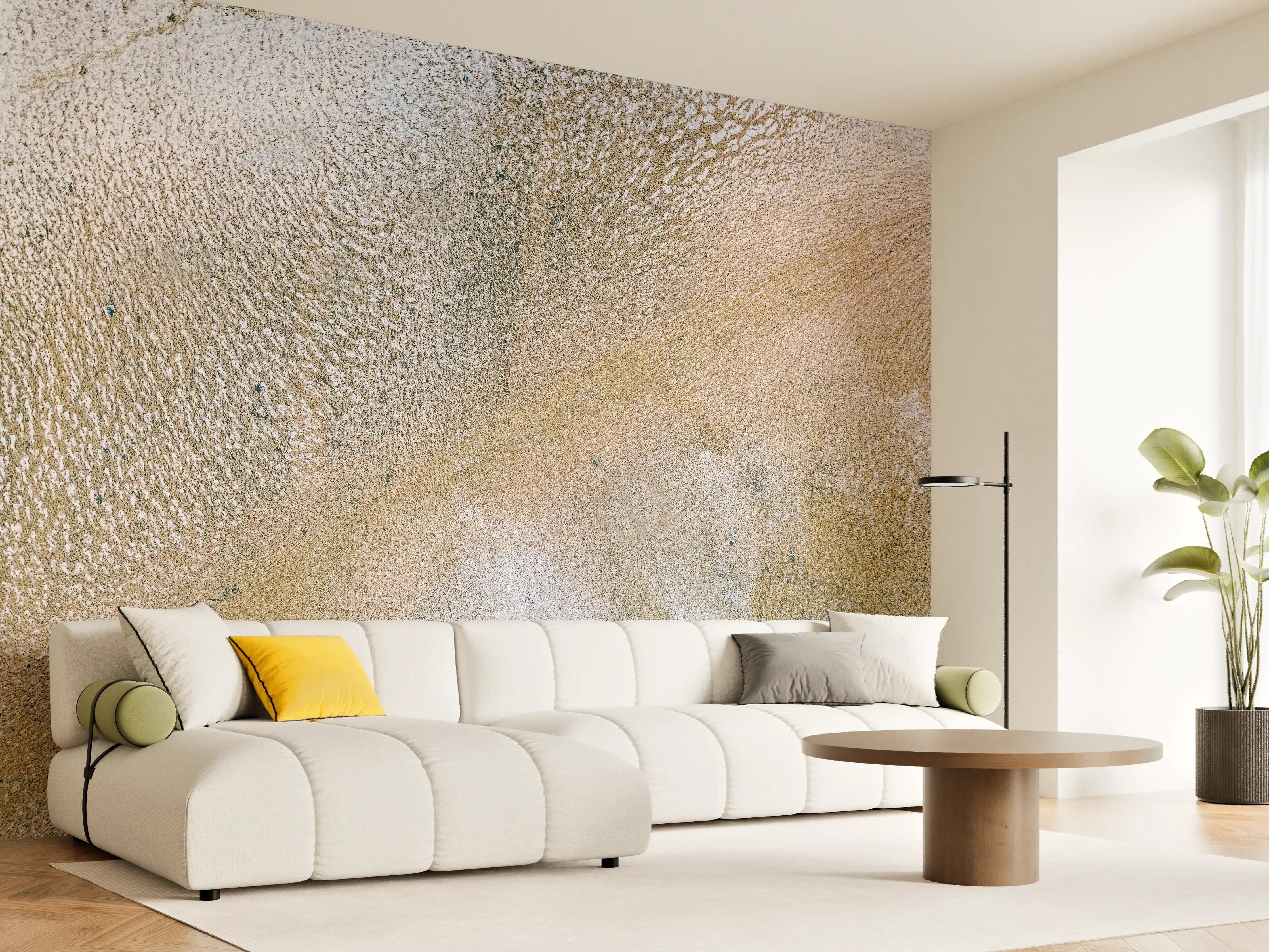 Wandverkleidung Wohnzimmer - Moderne Wasserfarben-Ästhetik