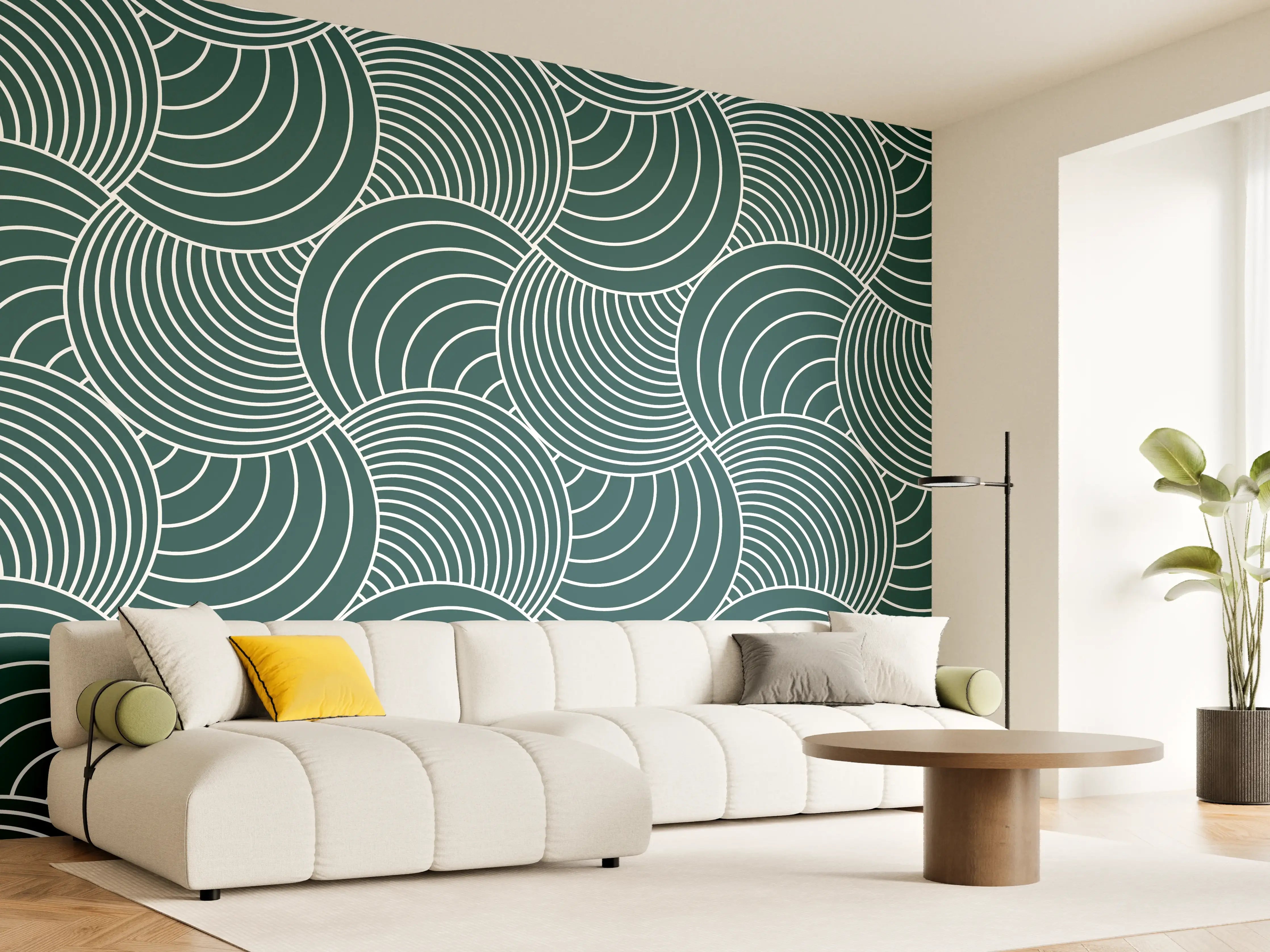 Wandverkleidung Wohnzimmer - Moderne Wellenmuster Wandtapete