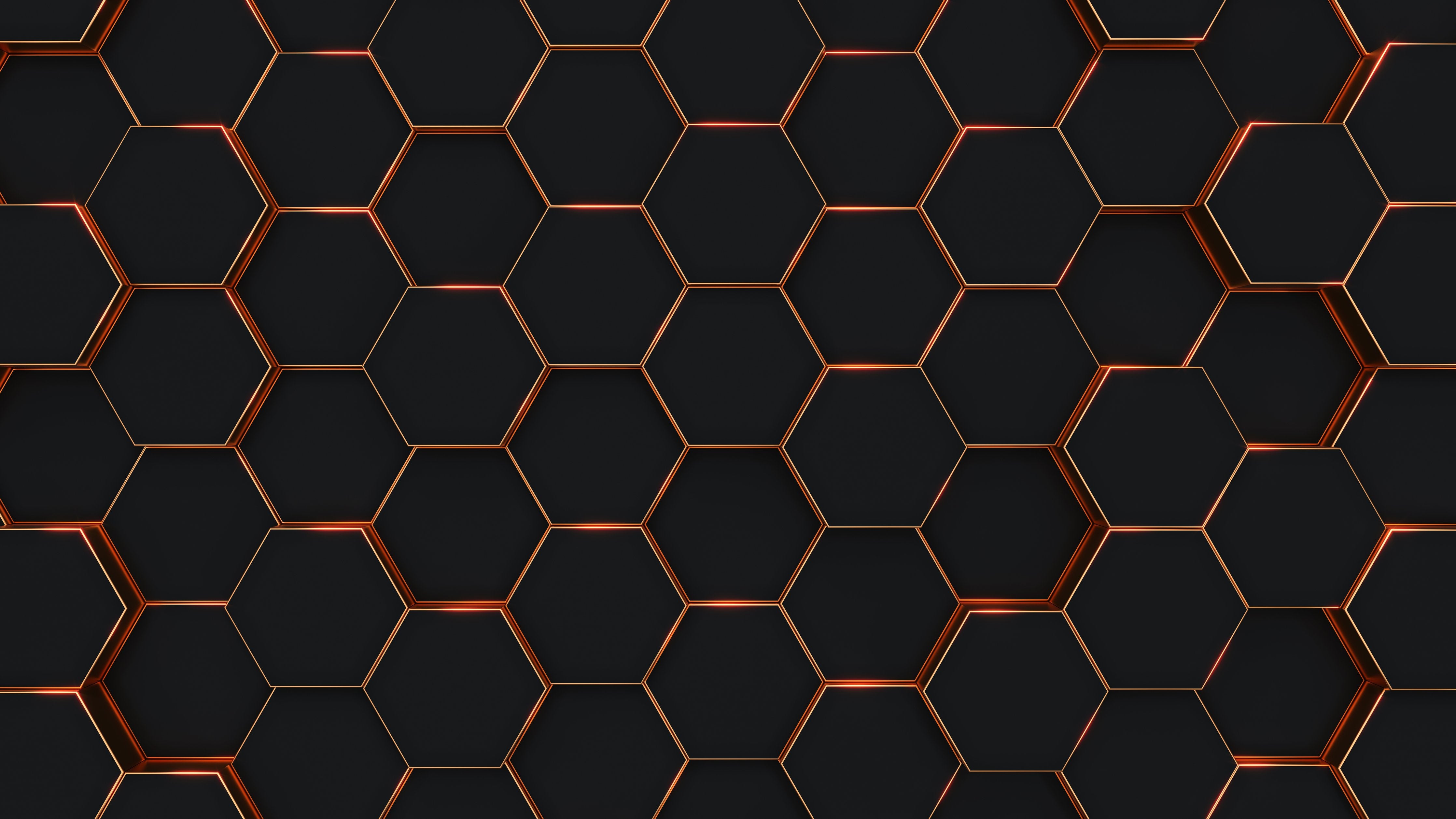 Wandverkleidung Wohnzimmer-Moderne dunkle Hexagon-Optik mit Kupferakzenten