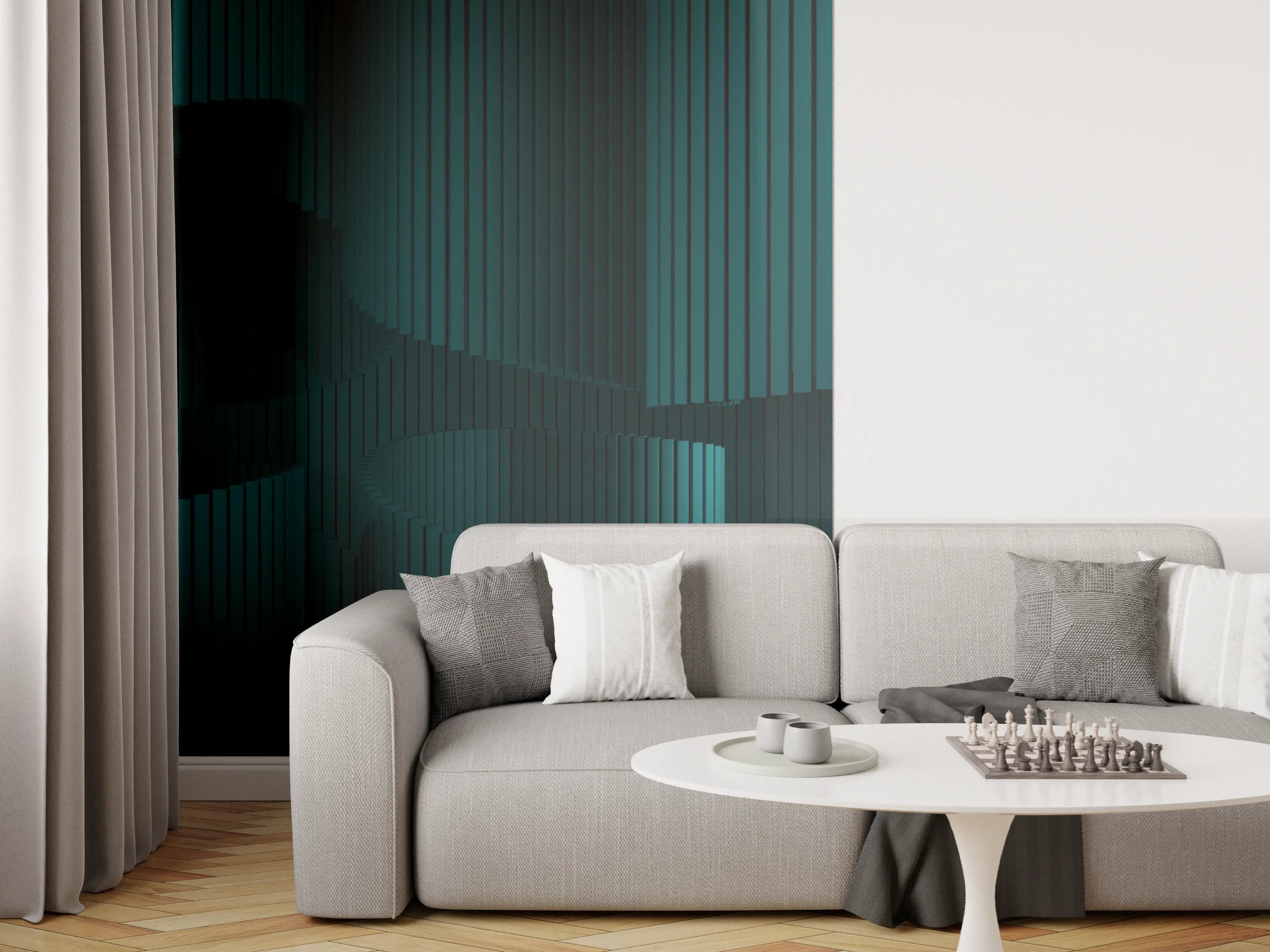 Wandverkleidung Wohnzimmer - Moderne dunkle Textur mit Tiefeneffekt
