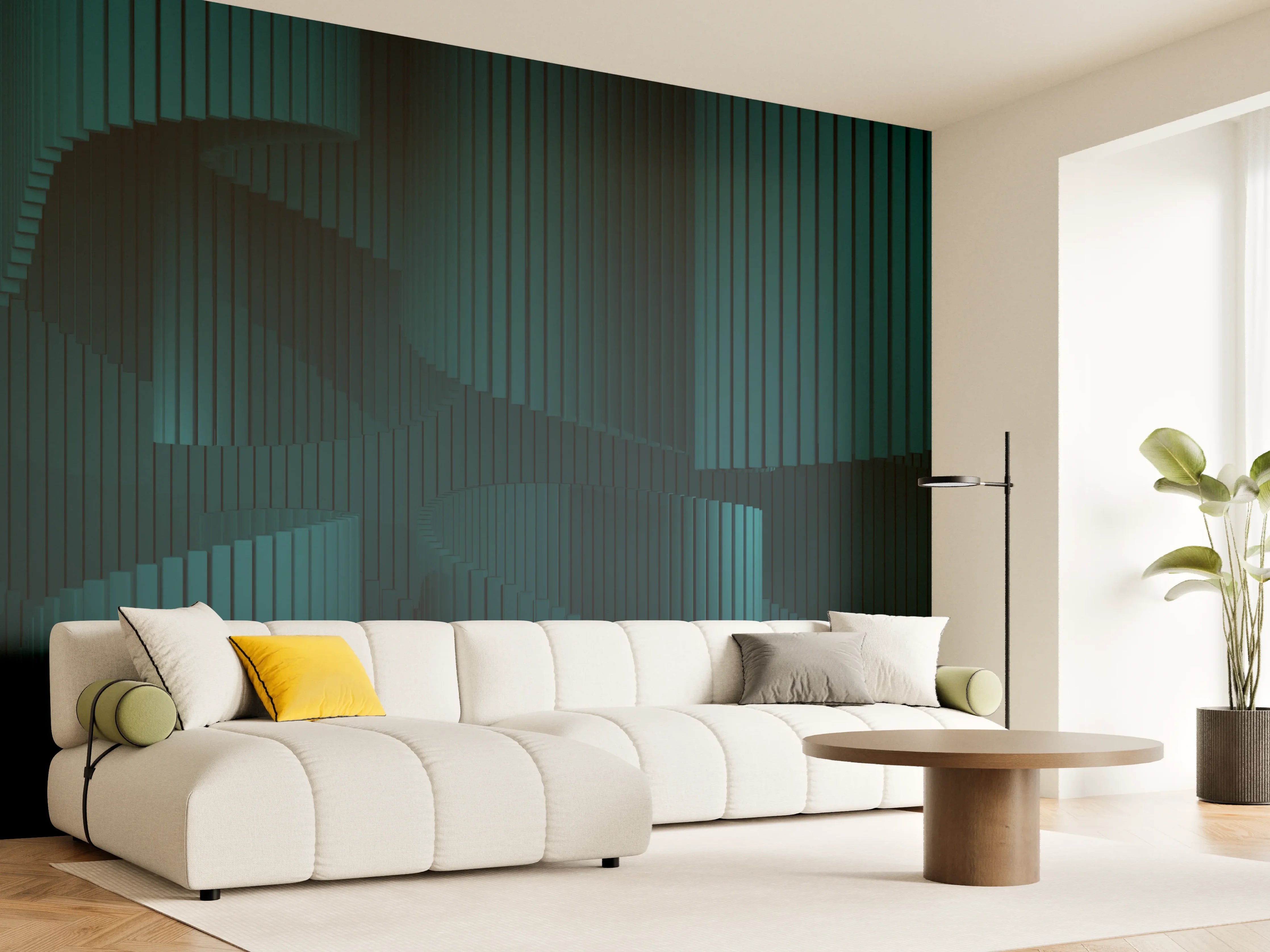 Wandverkleidung Wohnzimmer - Moderne dunkle Textur mit Tiefeneffekt