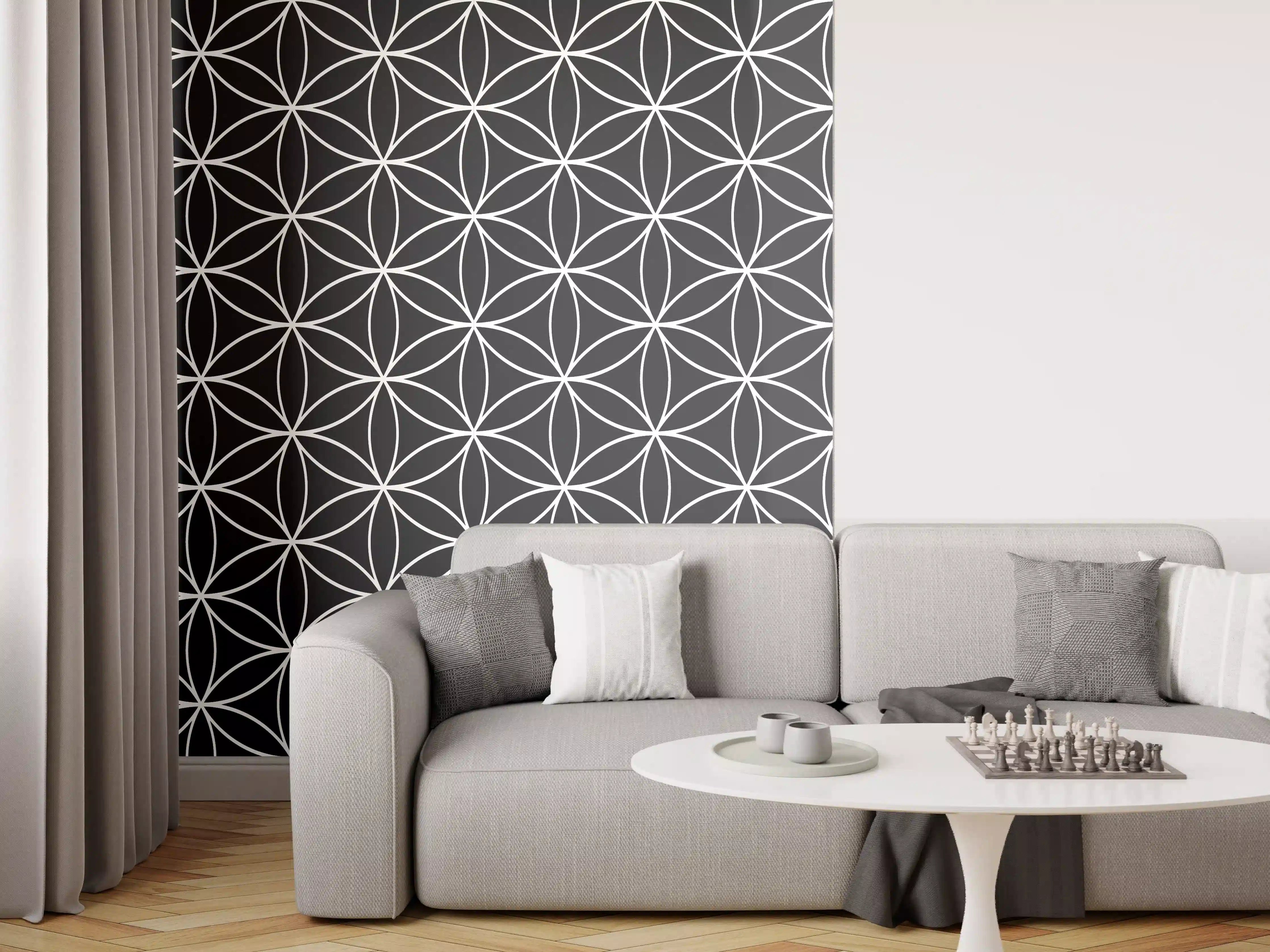 Wandverkleidung Wohnzimmer - Moderne geometrische Design Wandtapete