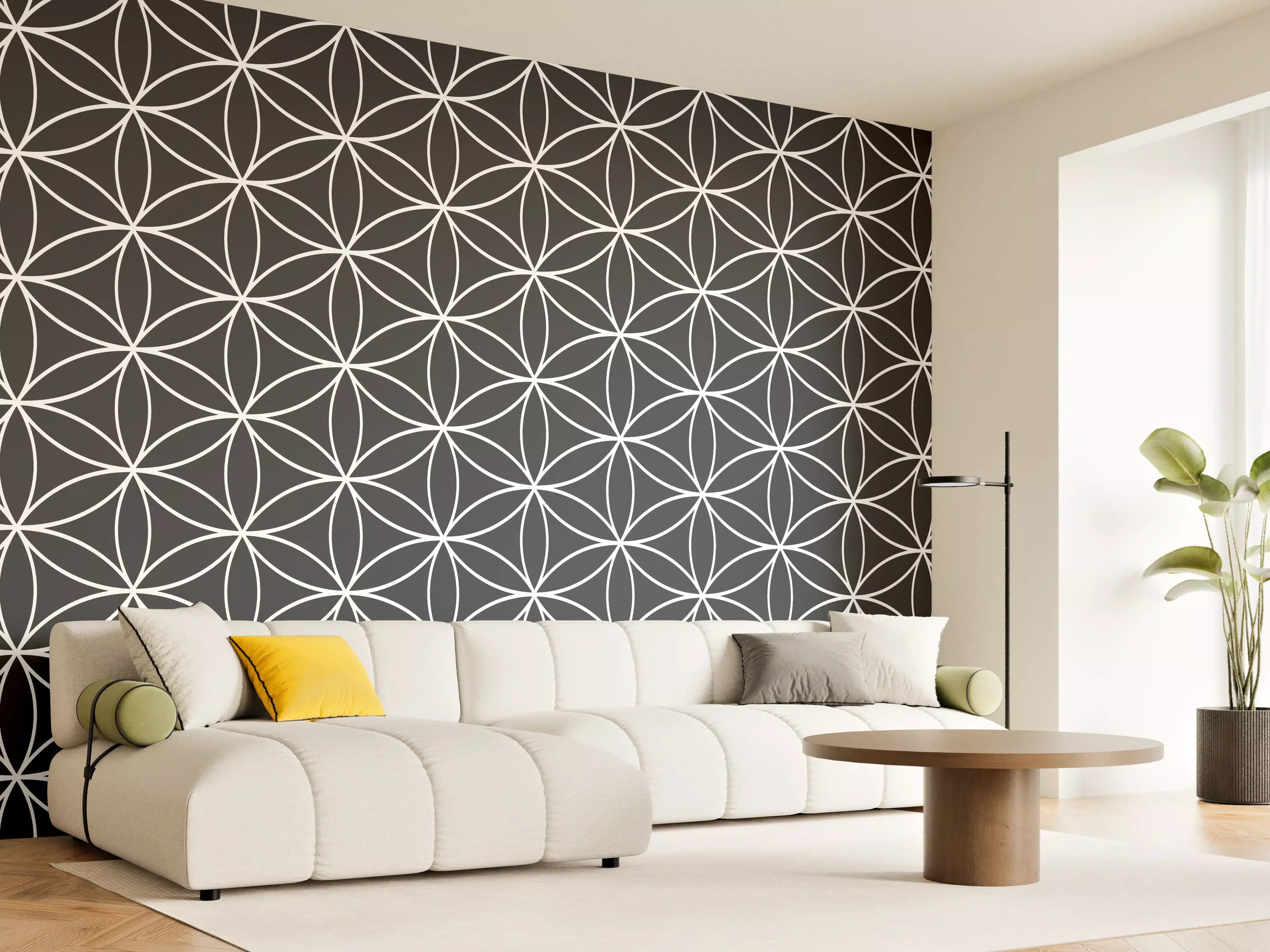 Wandverkleidung Wohnzimmer - Moderne geometrische Design Wandtapete