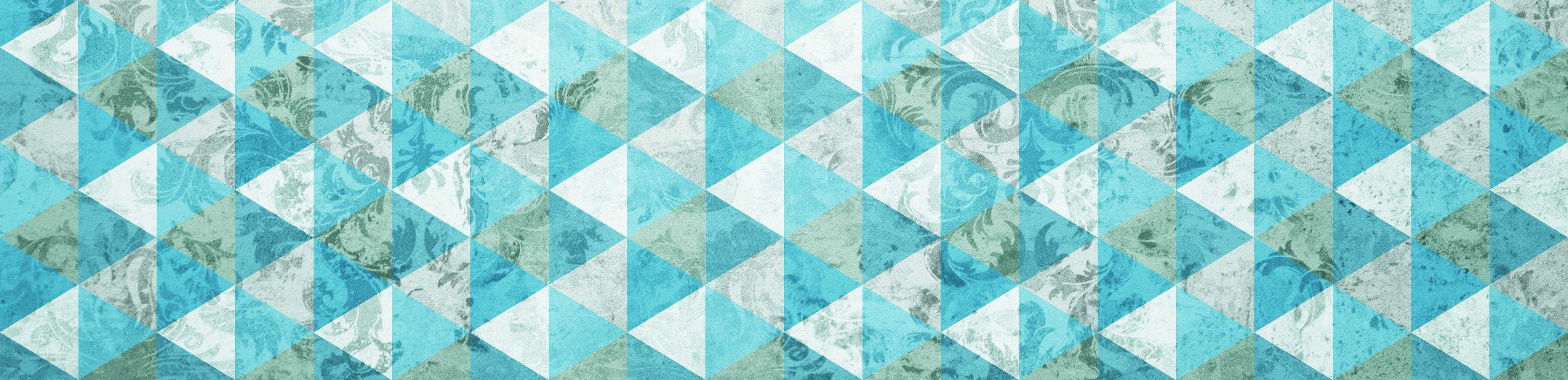 Wandverkleidung Wohnzimmer-Moderne geometrische Fliesen in Blau