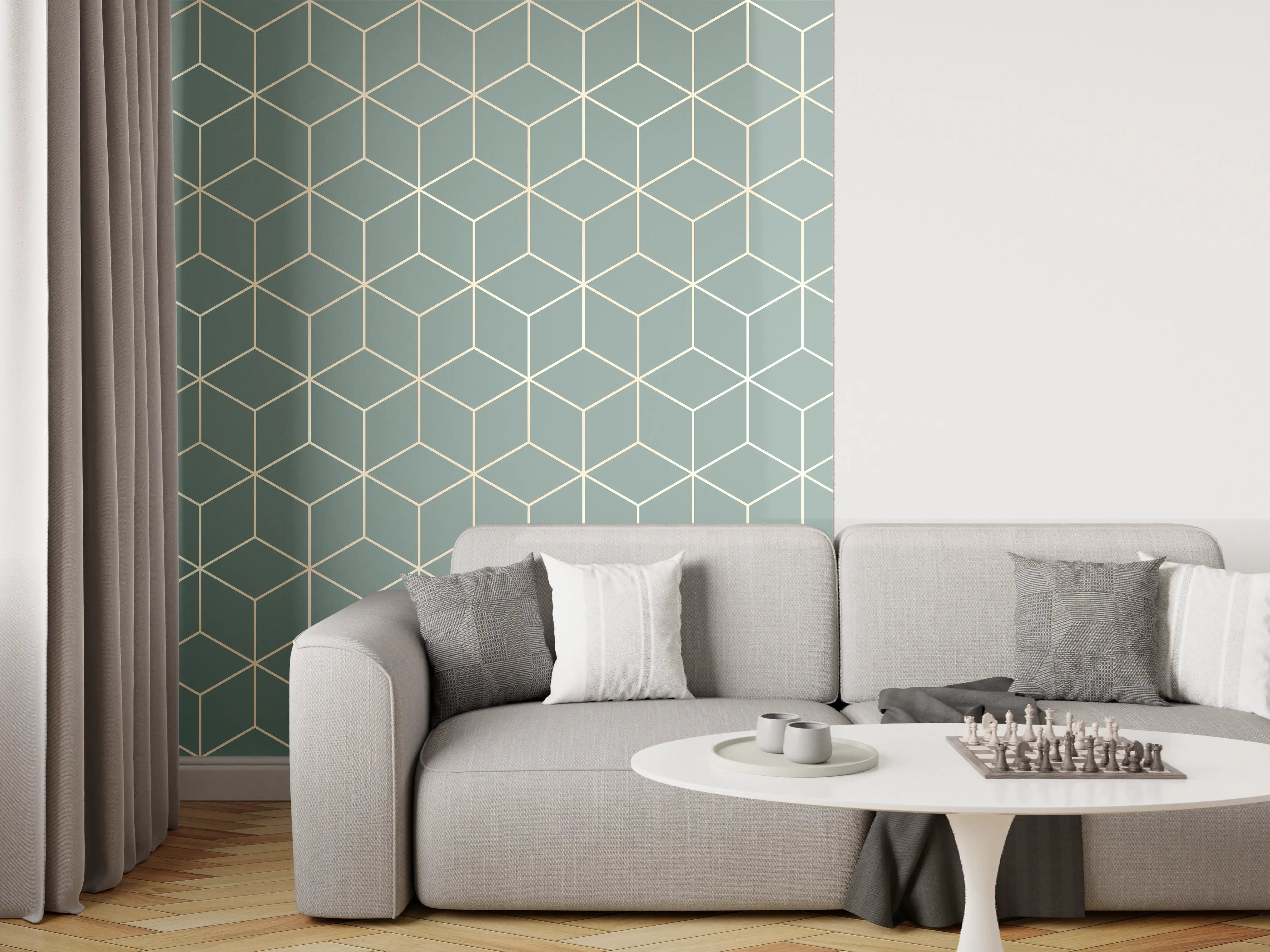 Wandverkleidung Wohnzimmer - Moderne geometrische Muster flavouri