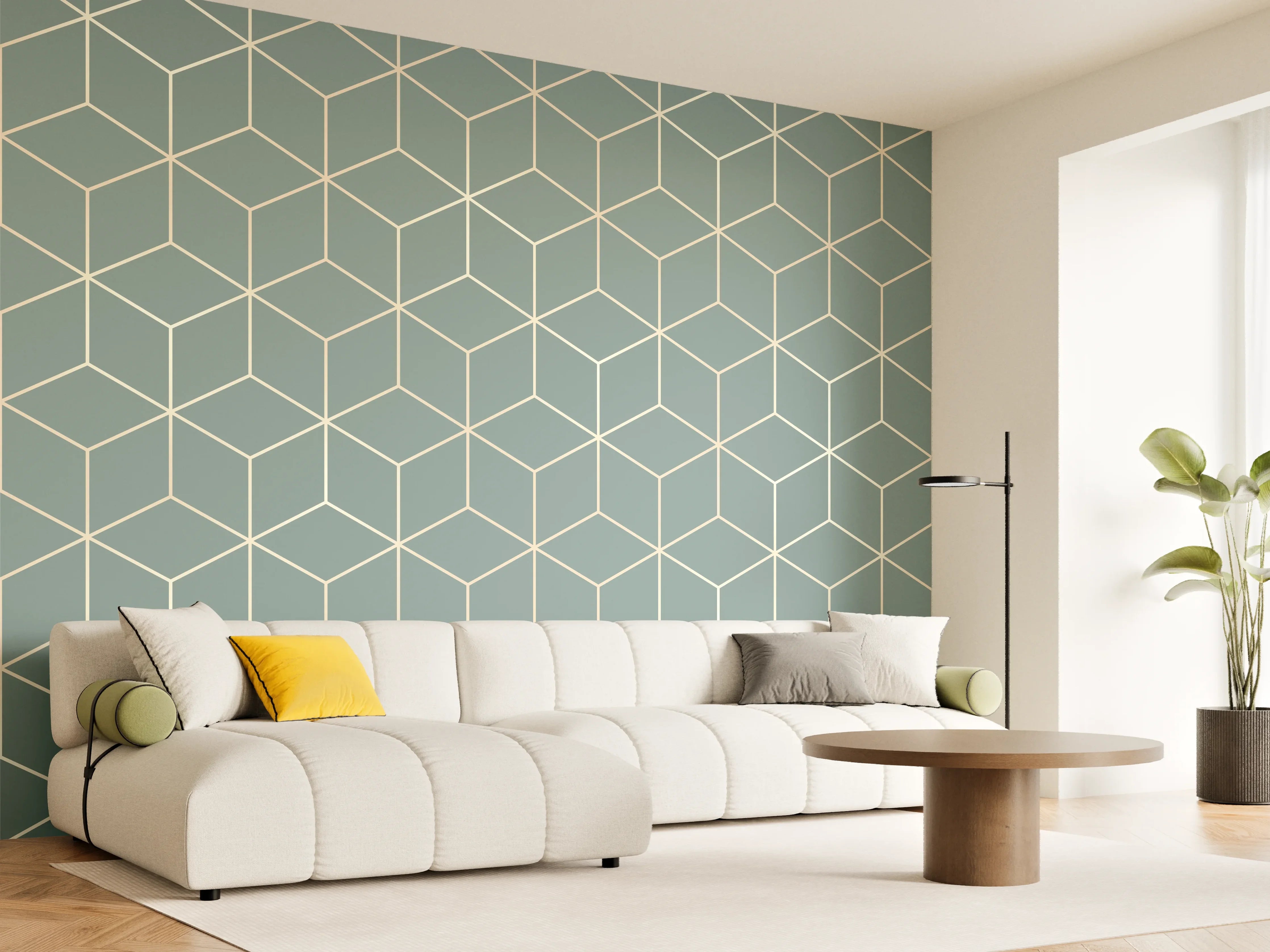 Wandverkleidung Wohnzimmer - Moderne geometrische Muster flavouri