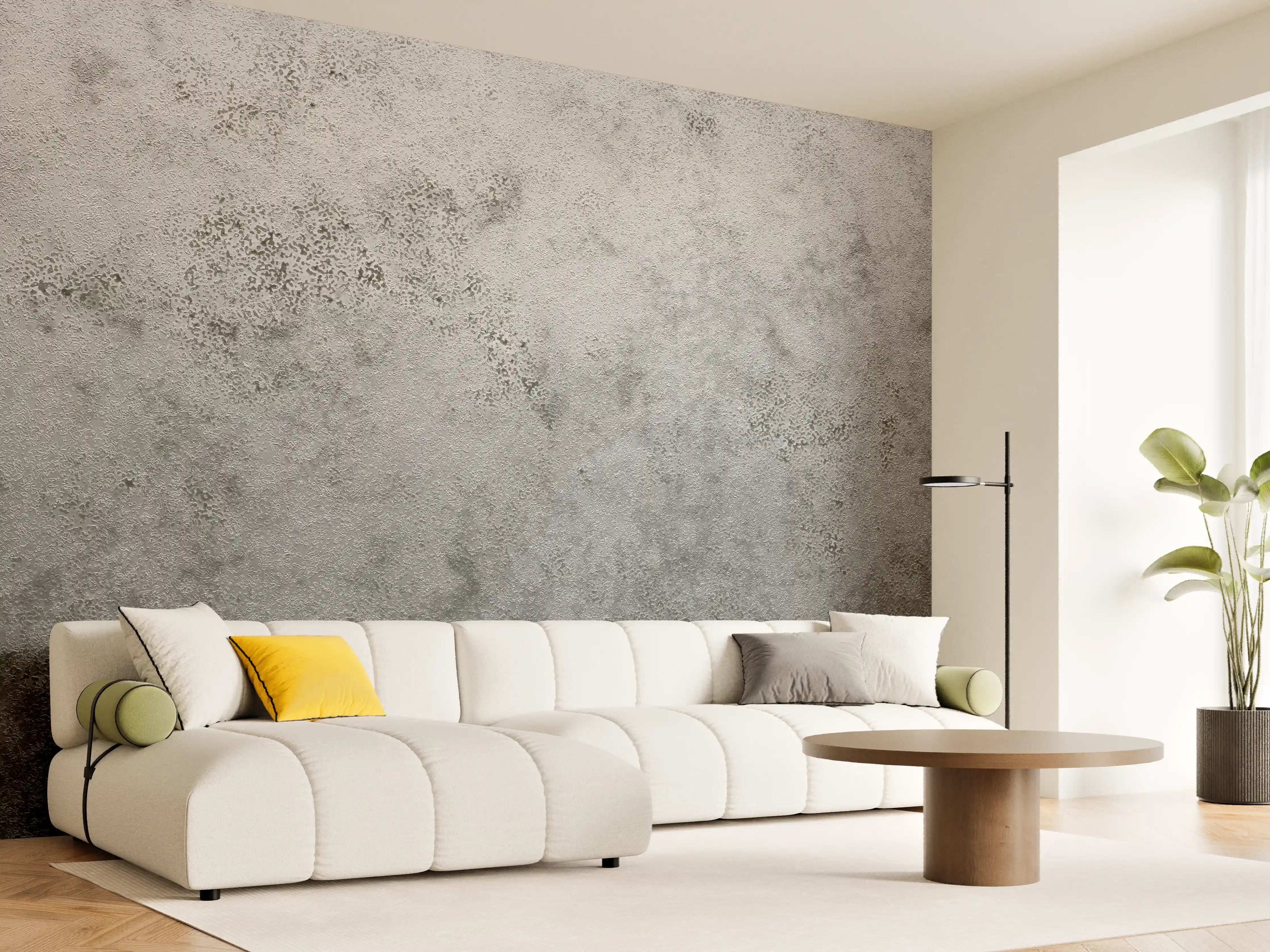 Wandverkleidung Wohnzimmer - Moderne graue Betontafel