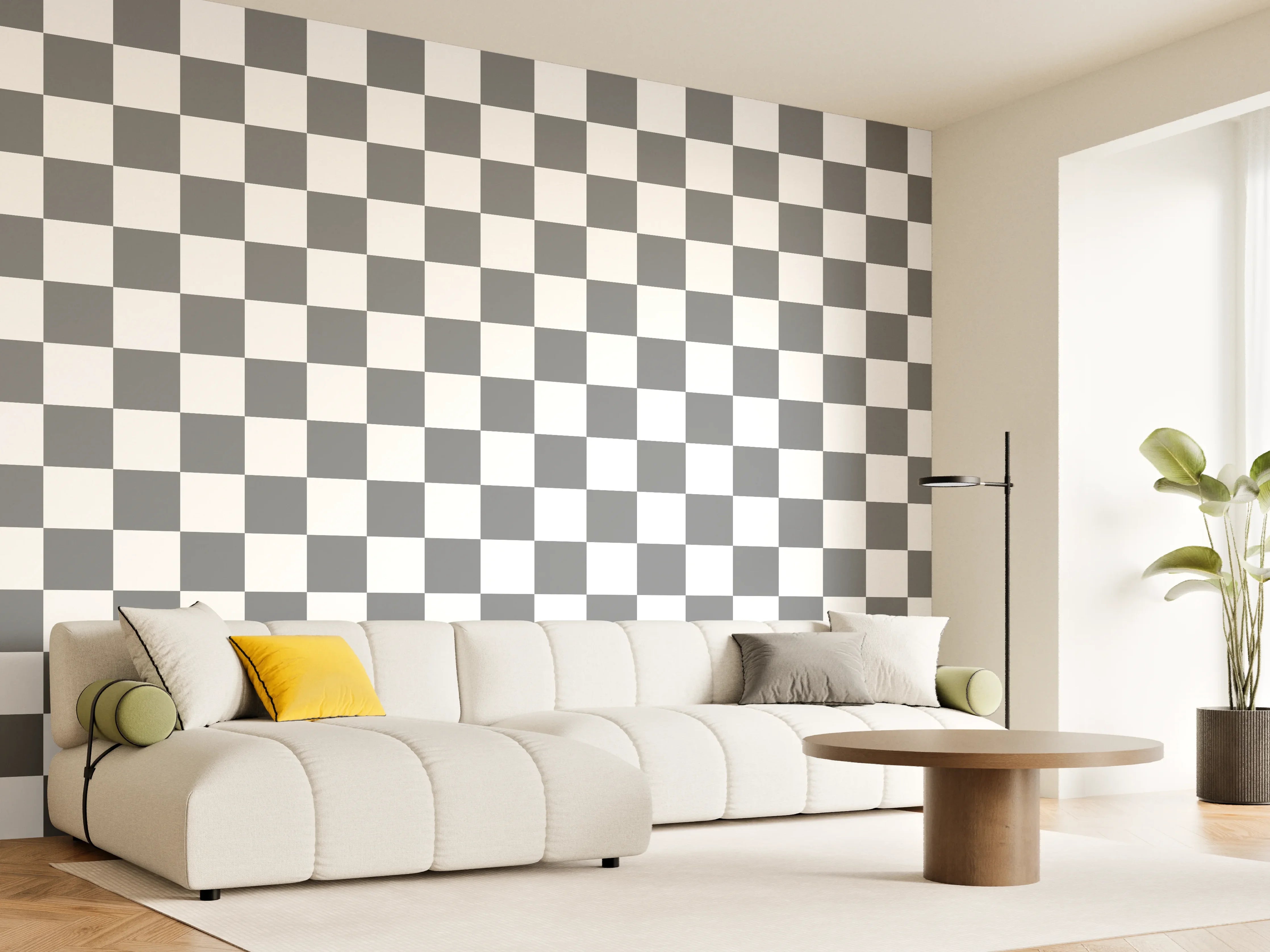 Wandverkleidung Wohnzimmer - Moderne graue Fliesen mit Marmoroptik