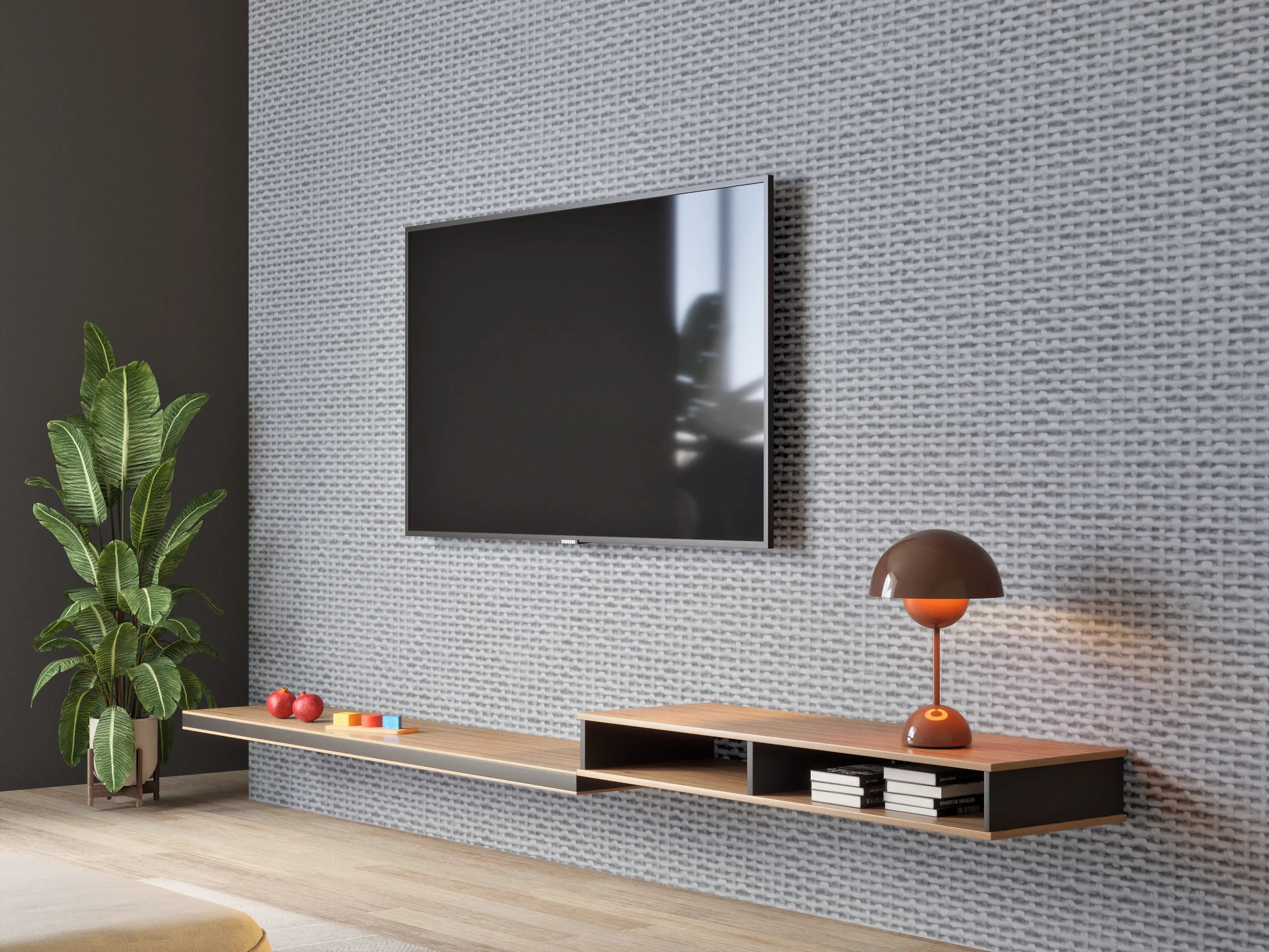 Wandverkleidung Wohnzimmer - Moderne graue Struktur