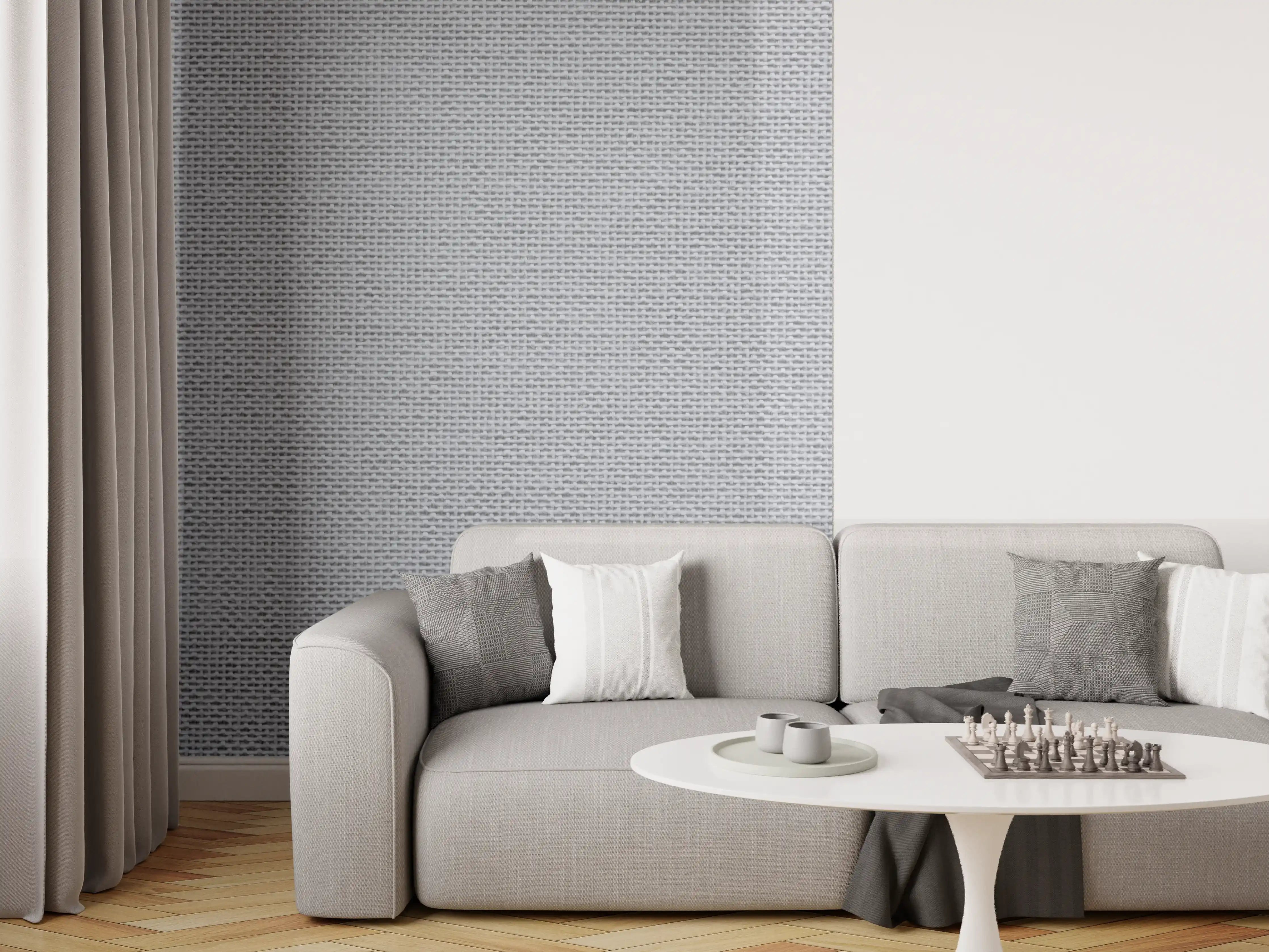 Wandverkleidung Wohnzimmer - Moderne graue Struktur