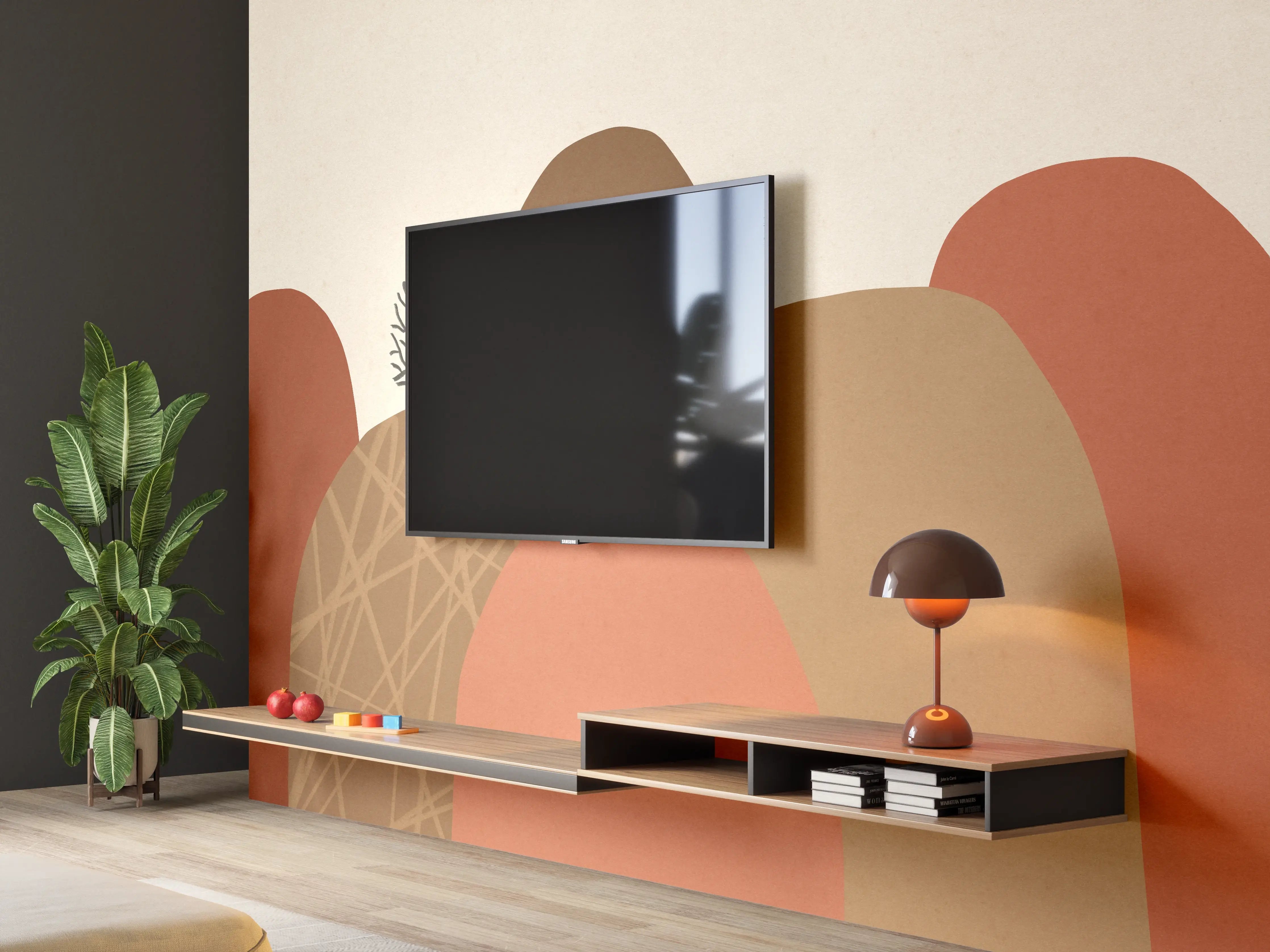Wandverkleidung Wohnzimmer - Moderne, abstrakte Naturkunst