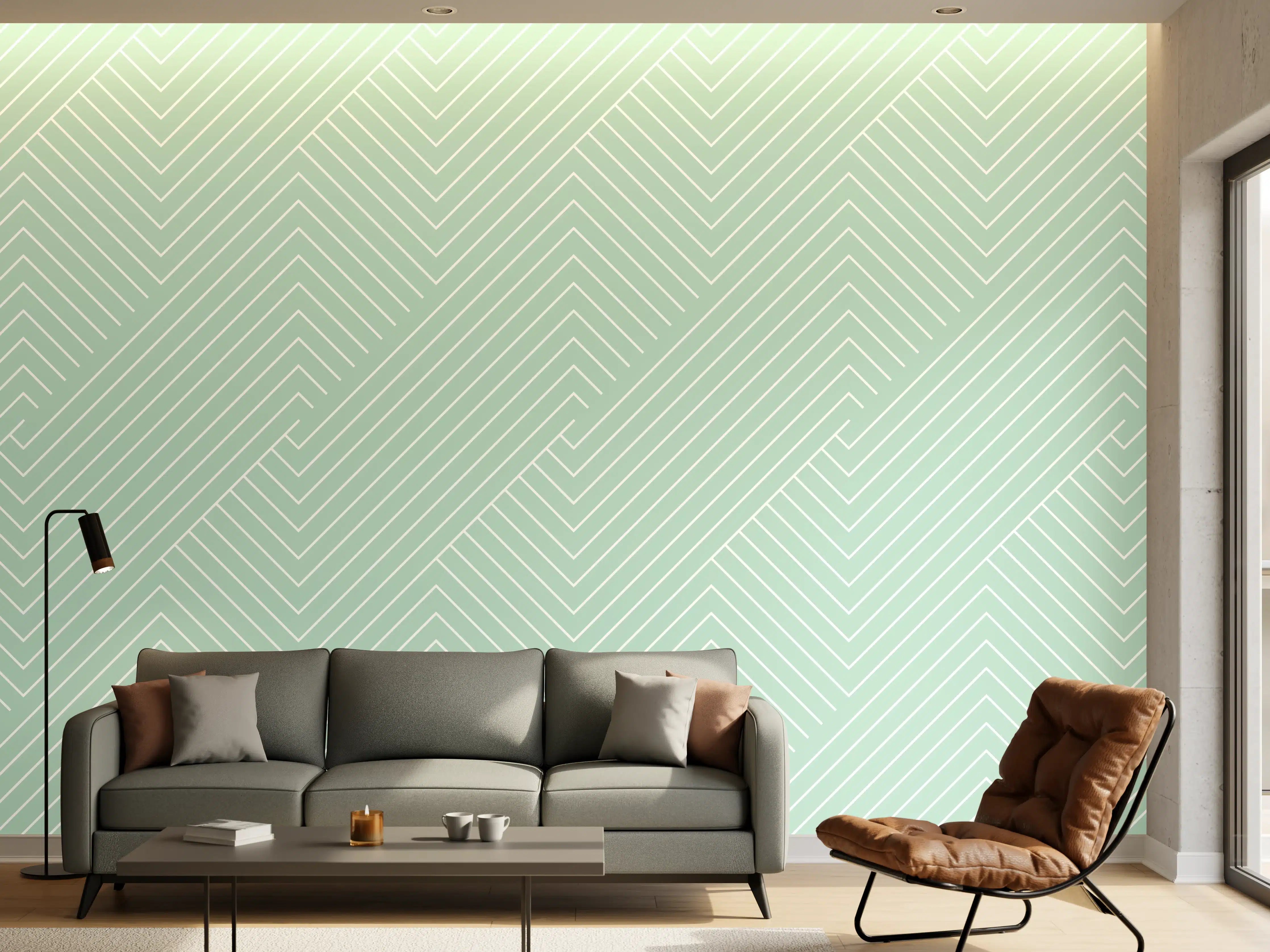 Wandverkleidung Wohnzimmer - Moderne, dezente Musterung in Pastellfarben