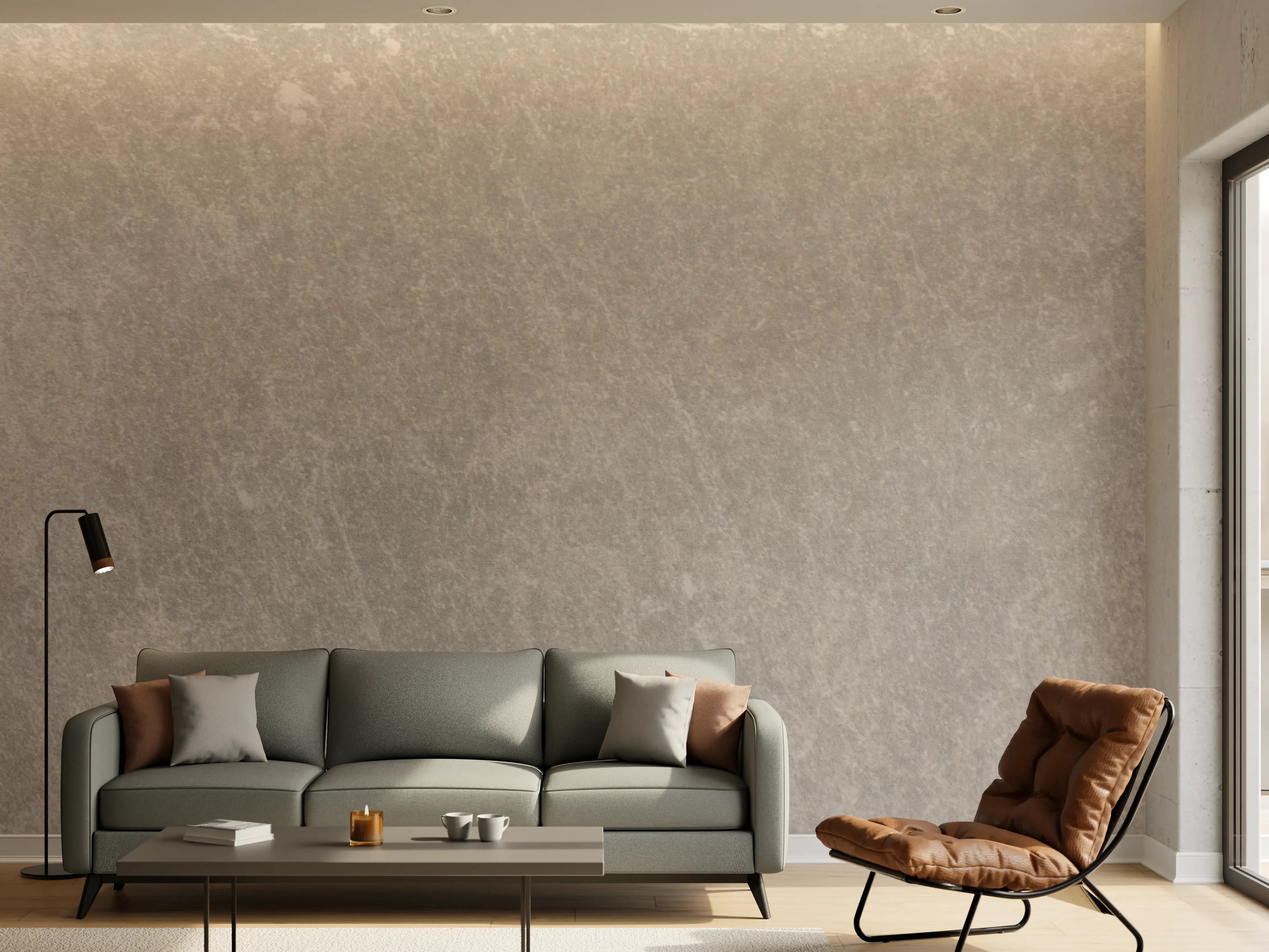 Wandverkleidung Wohnzimmer - Moderner Betonstil