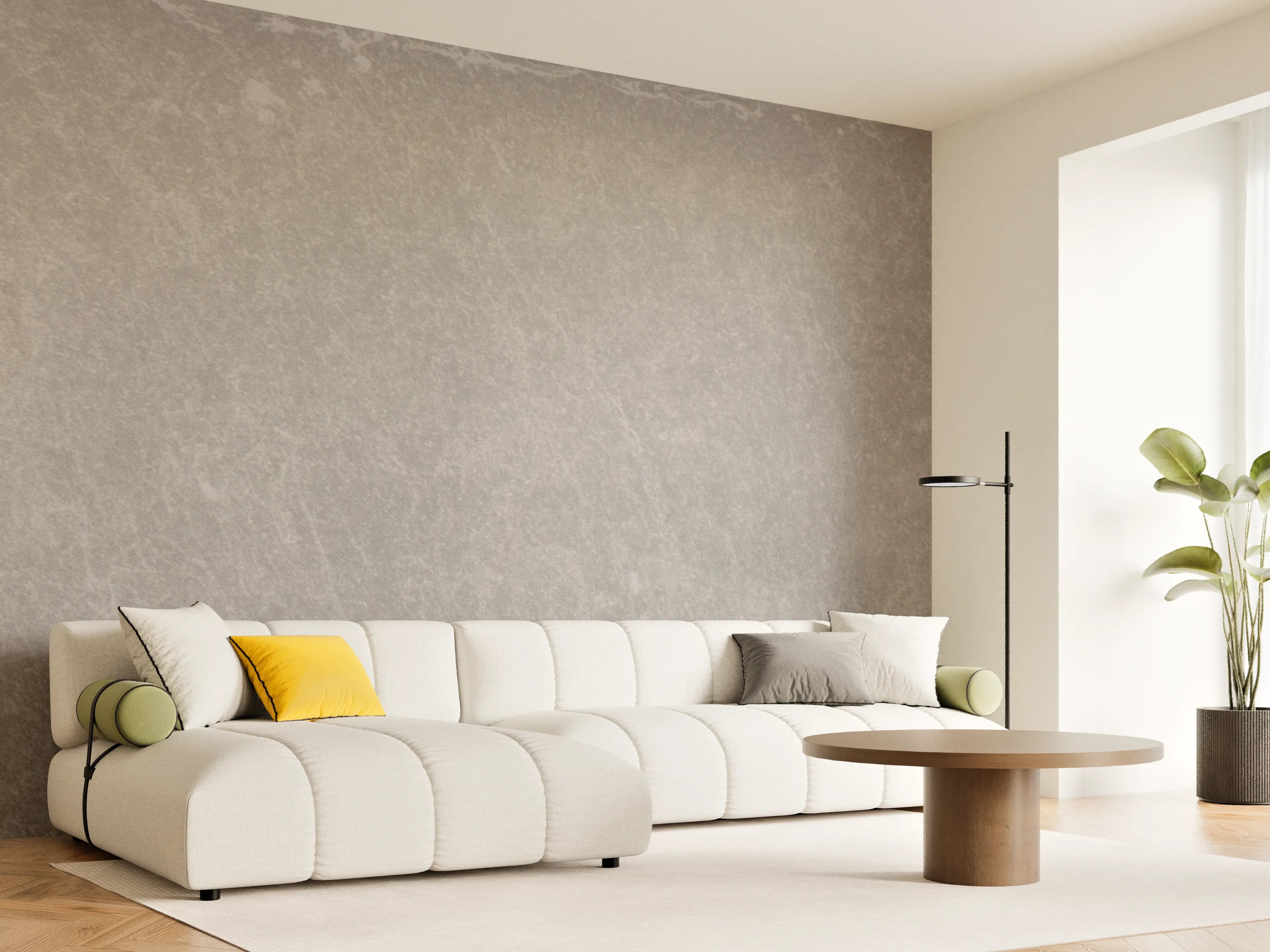 Wandverkleidung Wohnzimmer - Moderner Betonstil