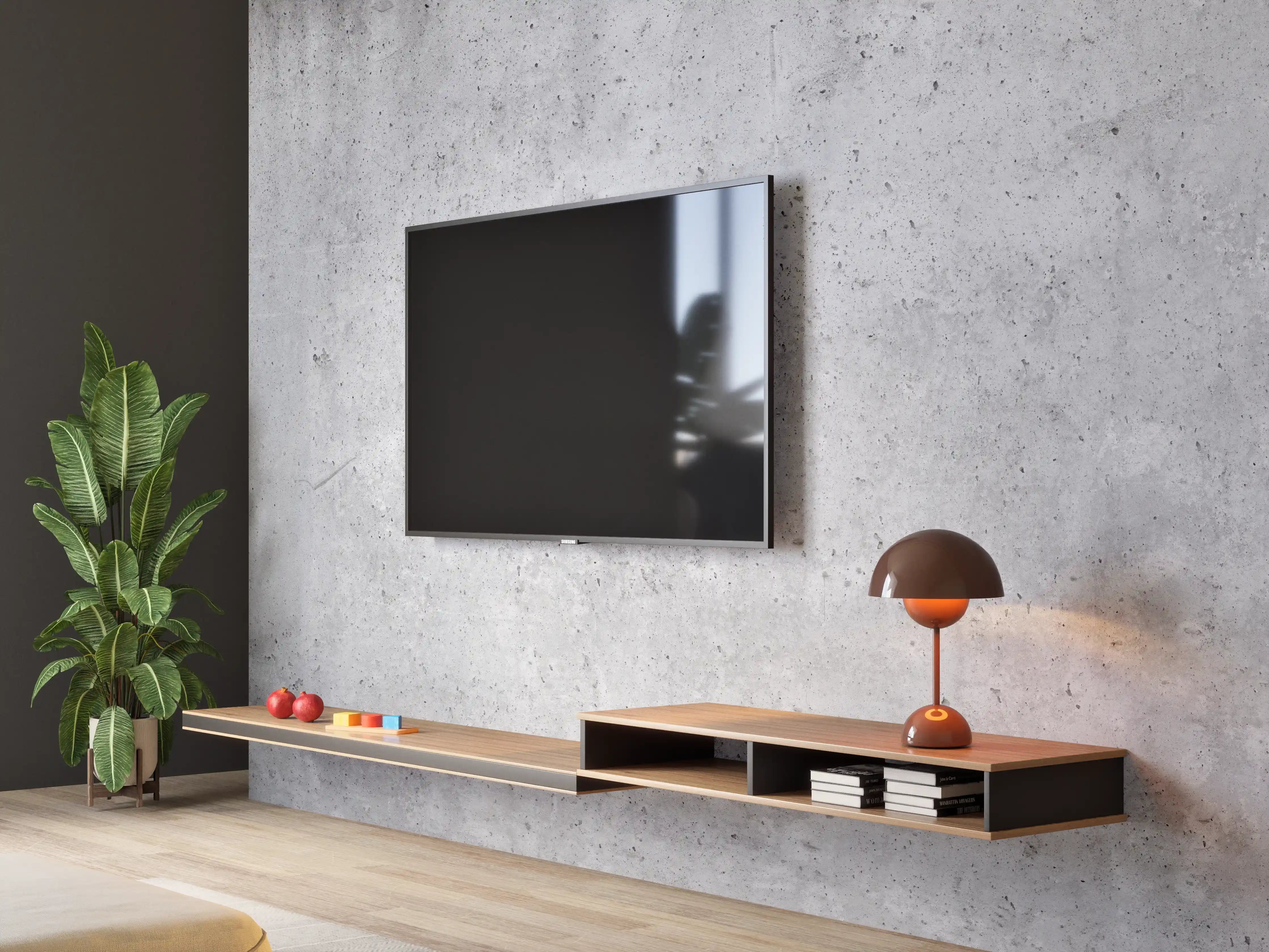 Wandverkleidung Wohnzimmer - Moderner Betonwand-Look