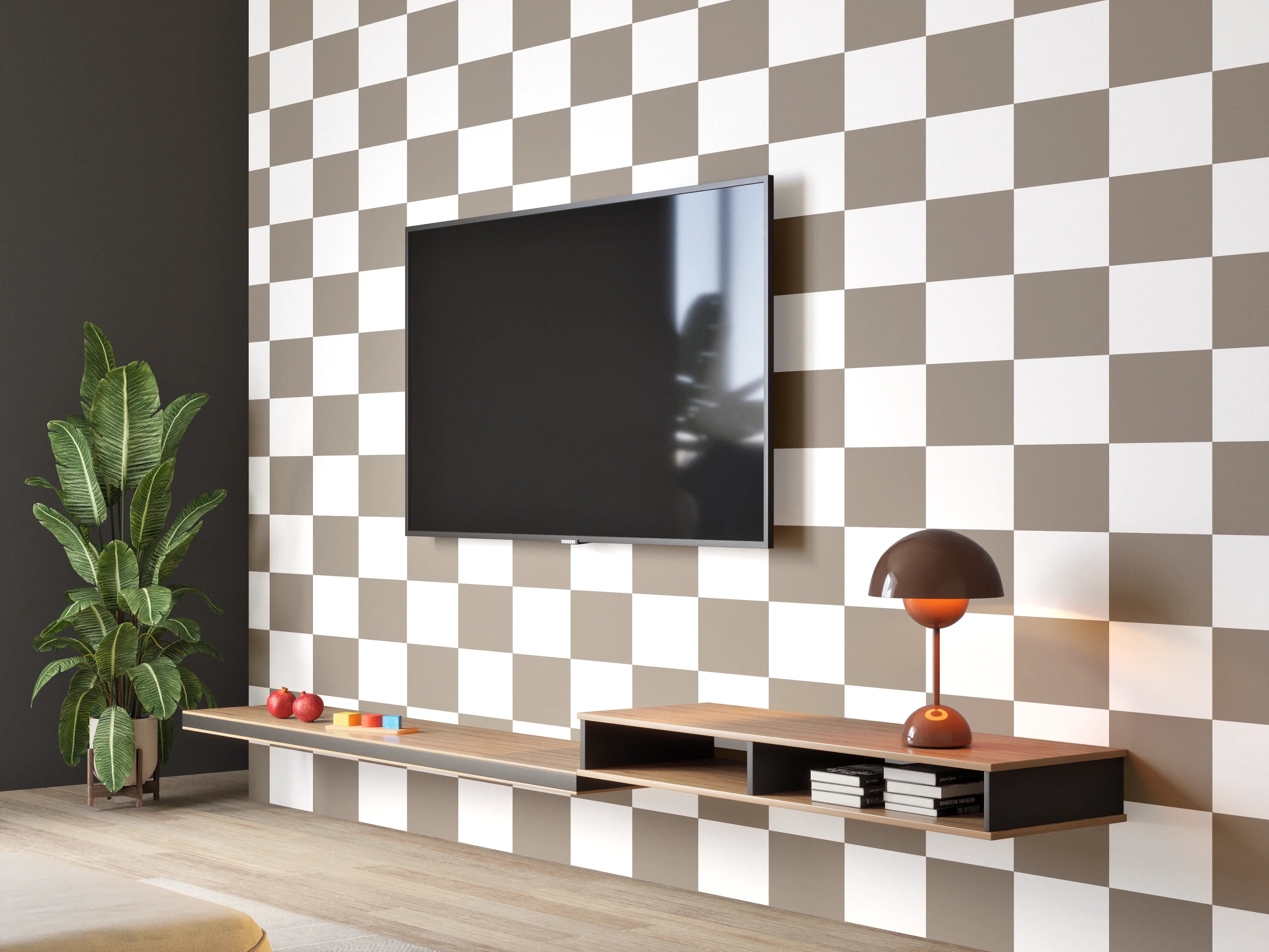Wandverkleidung Wohnzimmer - Moderner Fliesenboden in neutralen Tönen