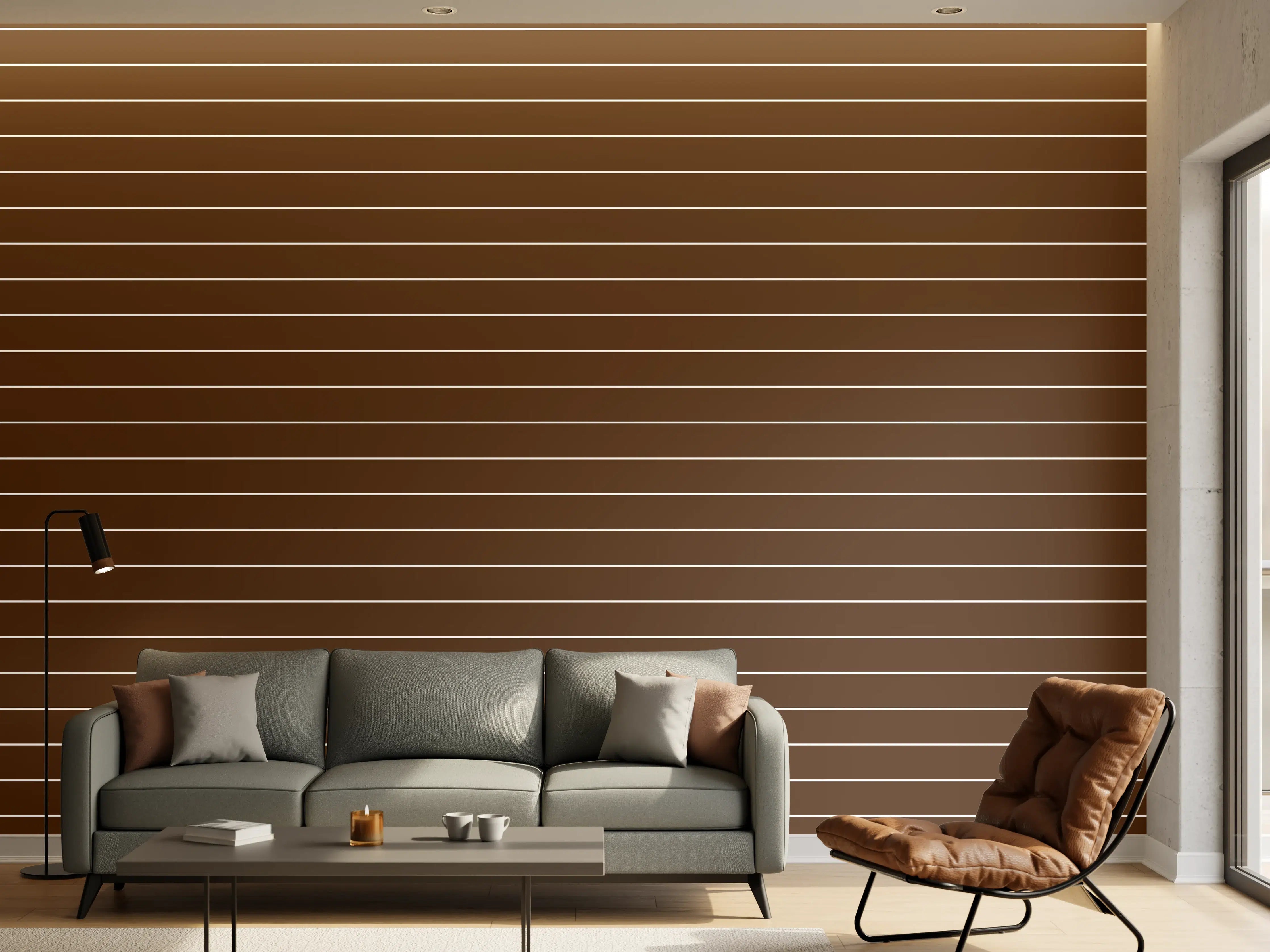 Wandverkleidung Wohnzimmer - Moderner Holzboden mit Streifenmuster