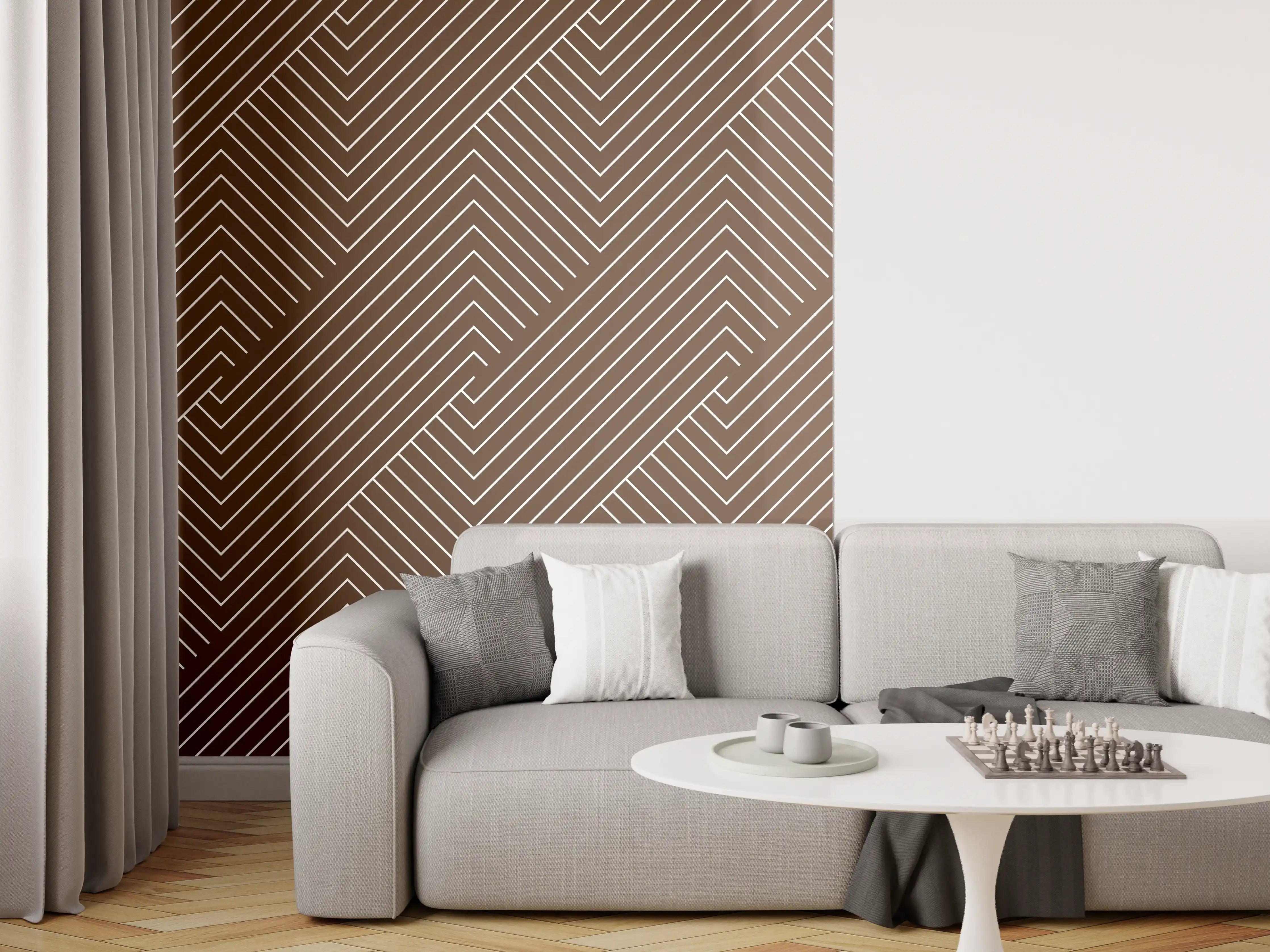 Wandverkleidung Wohnzimmer - Moderner Holzmuster Wandbelag