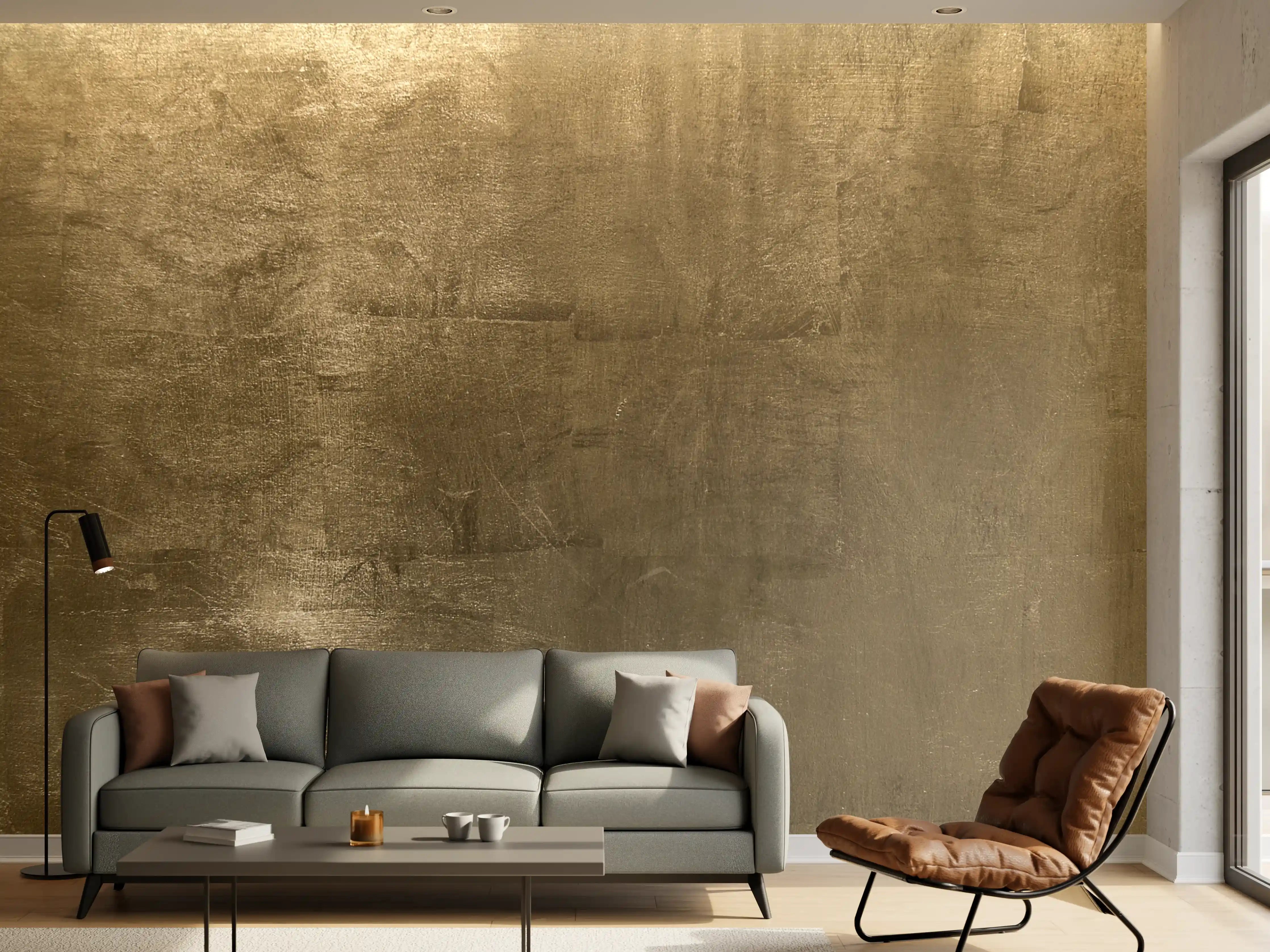 Wandverkleidung Wohnzimmer - Moderner Marmor-Look in Erdtönen