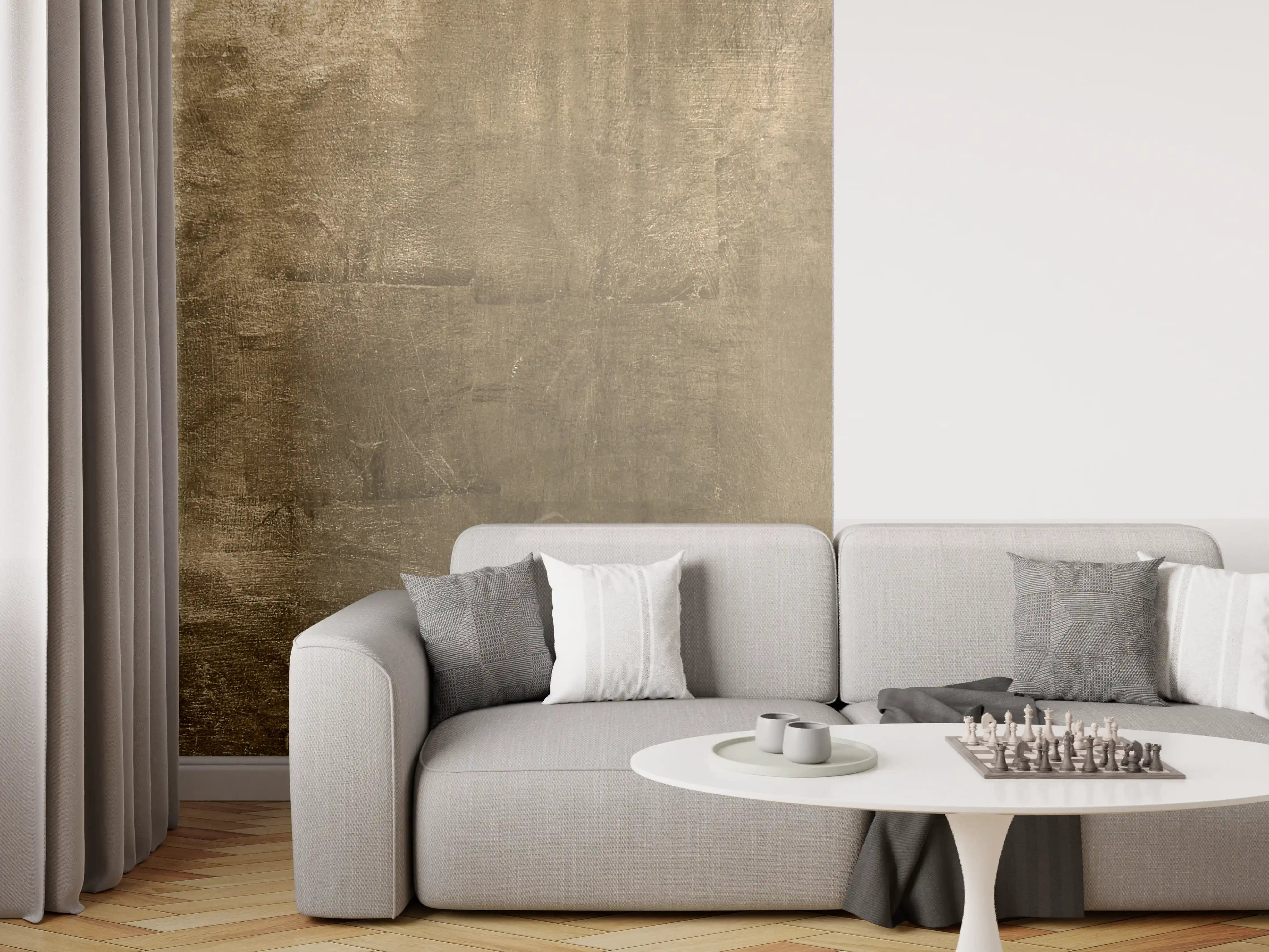 Wandverkleidung Wohnzimmer - Moderner Marmor-Look in Erdtönen