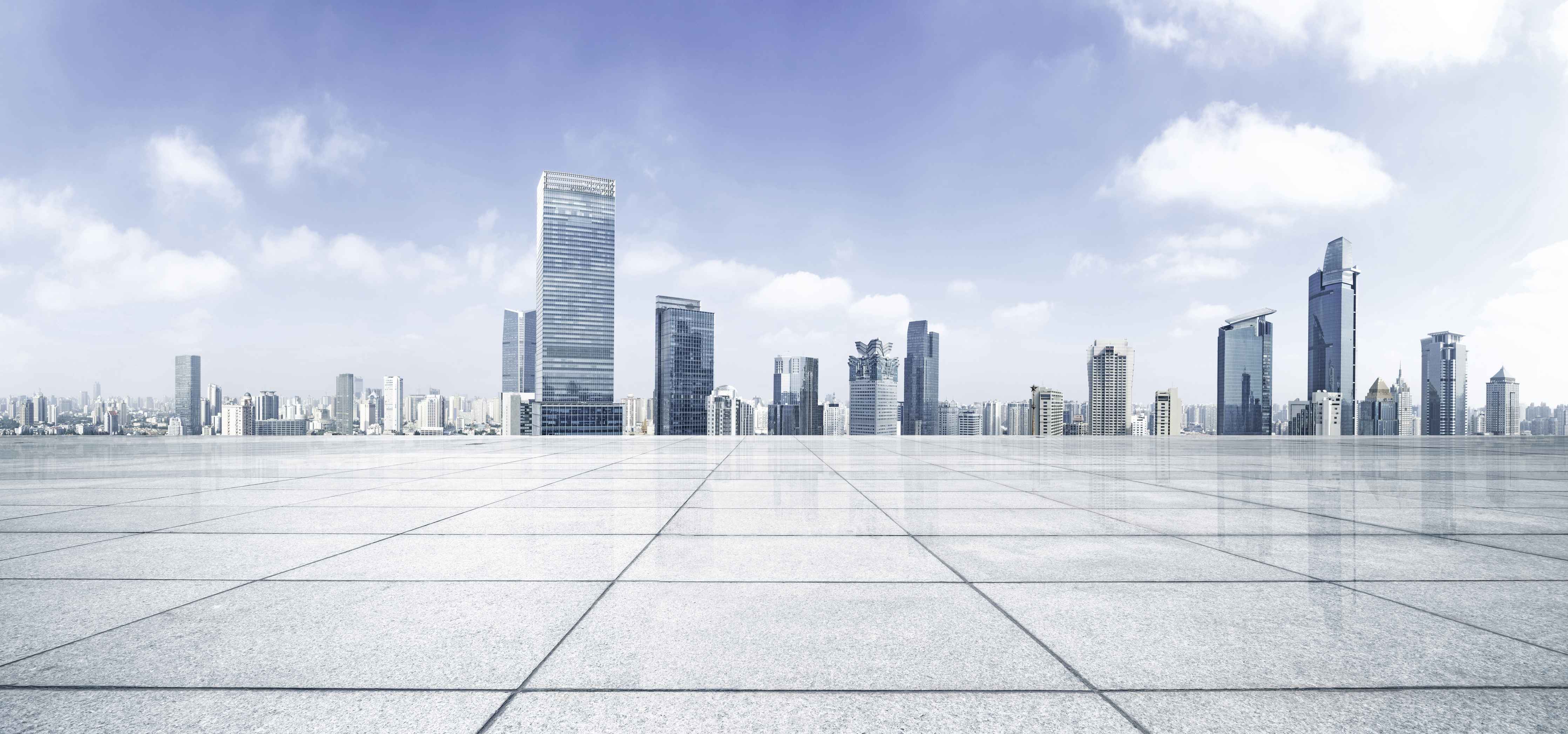 Wandverkleidung Wohnzimmer-Moderner Skyline und Gebäuden