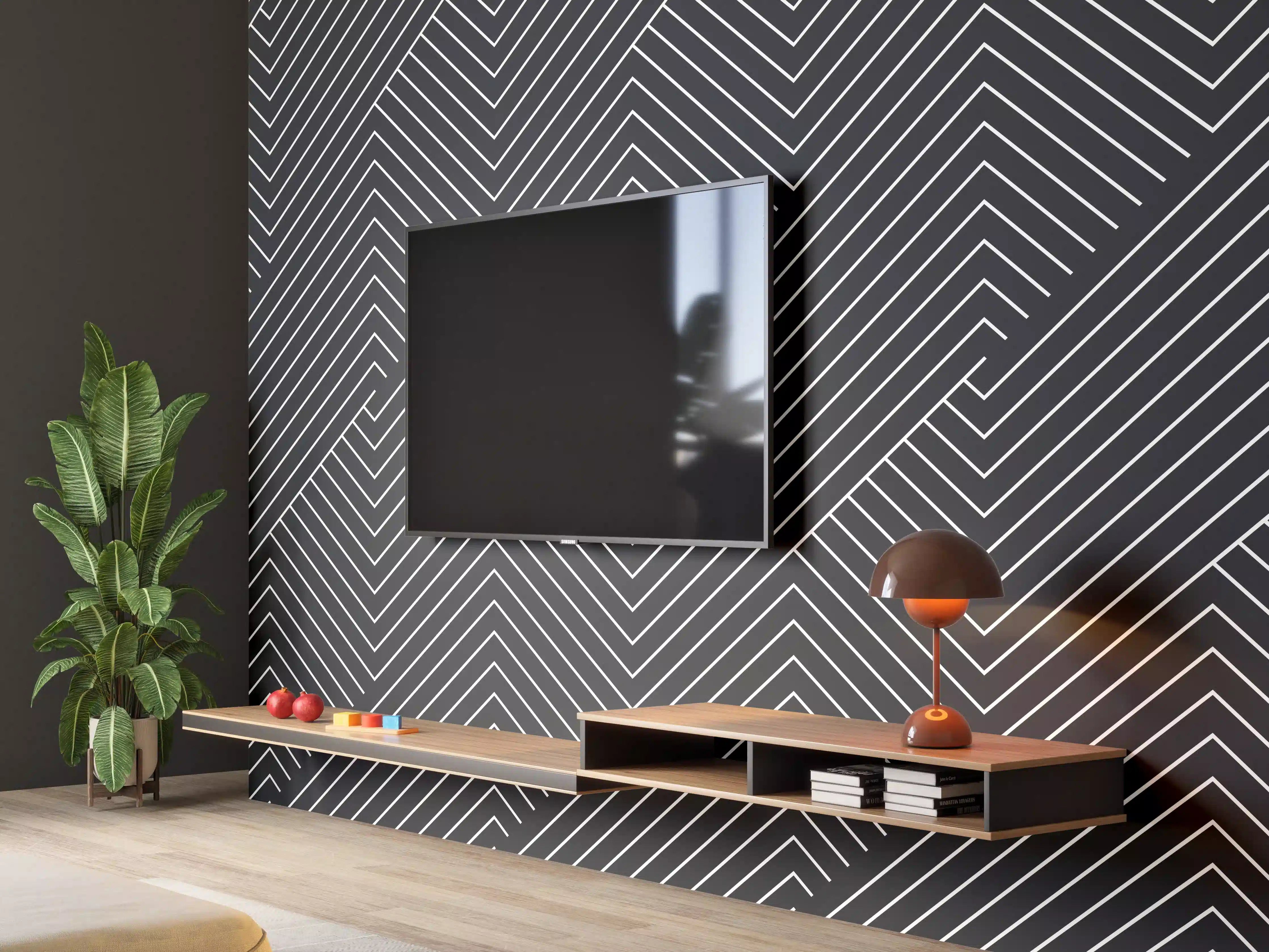 Wandverkleidung Wohnzimmer - Moderner geometrischer Wandteppich