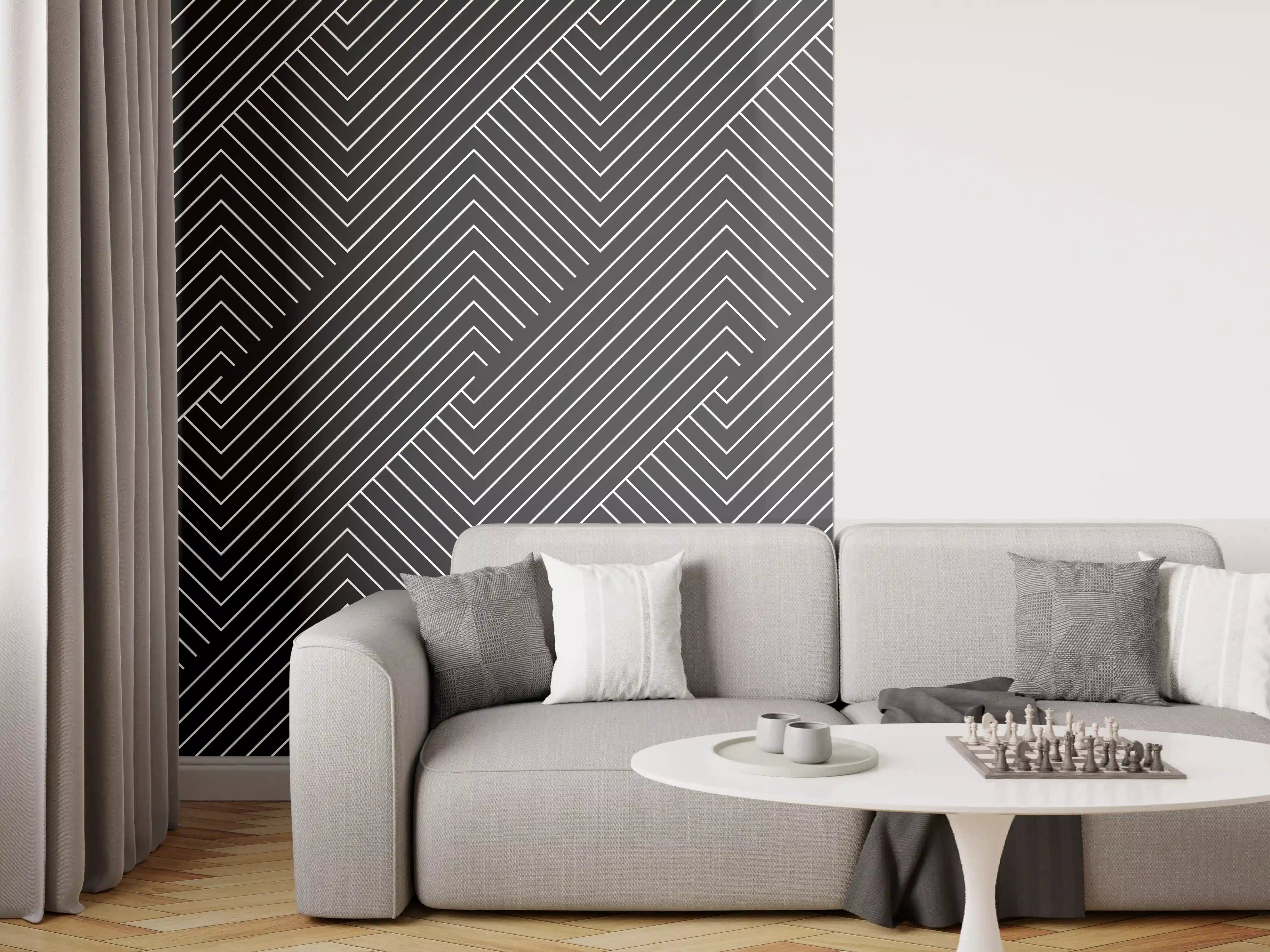 Wandverkleidung Wohnzimmer - Moderner geometrischer Wandteppich