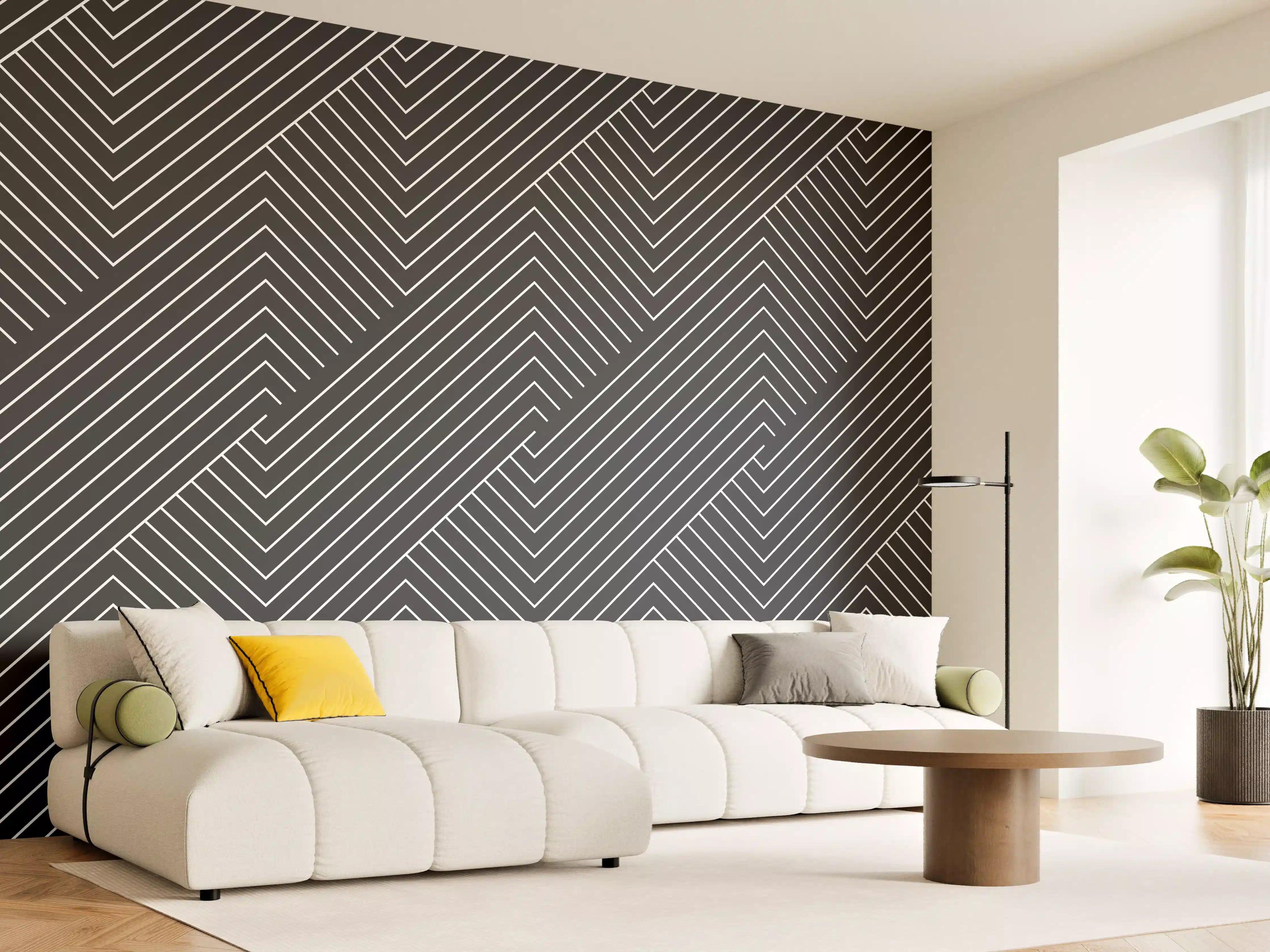 Wandverkleidung Wohnzimmer - Moderner geometrischer Wandteppich