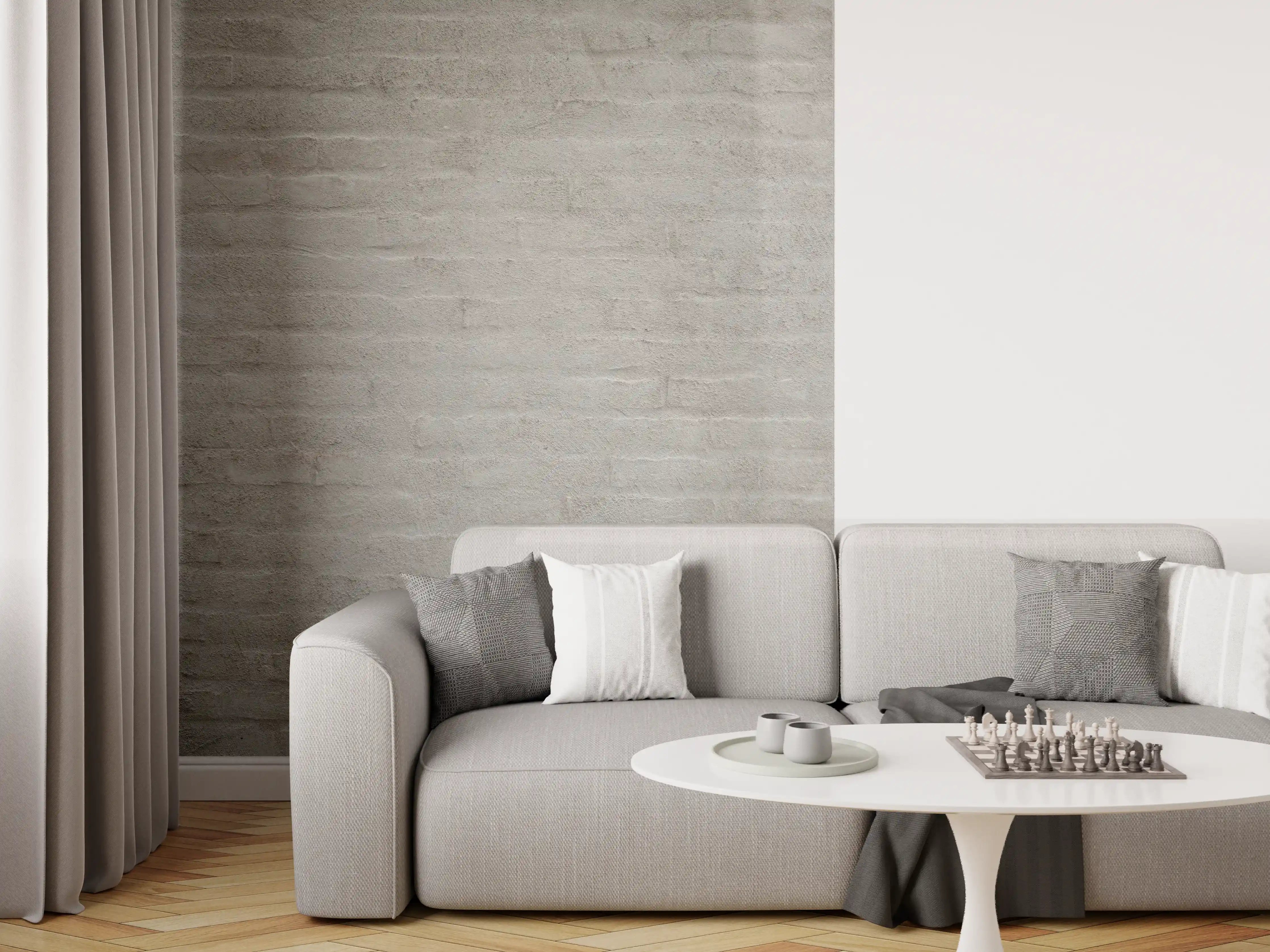 Wandverkleidung Wohnzimmer - Moderner grauer Ziegelsteinwand-Hintergrund