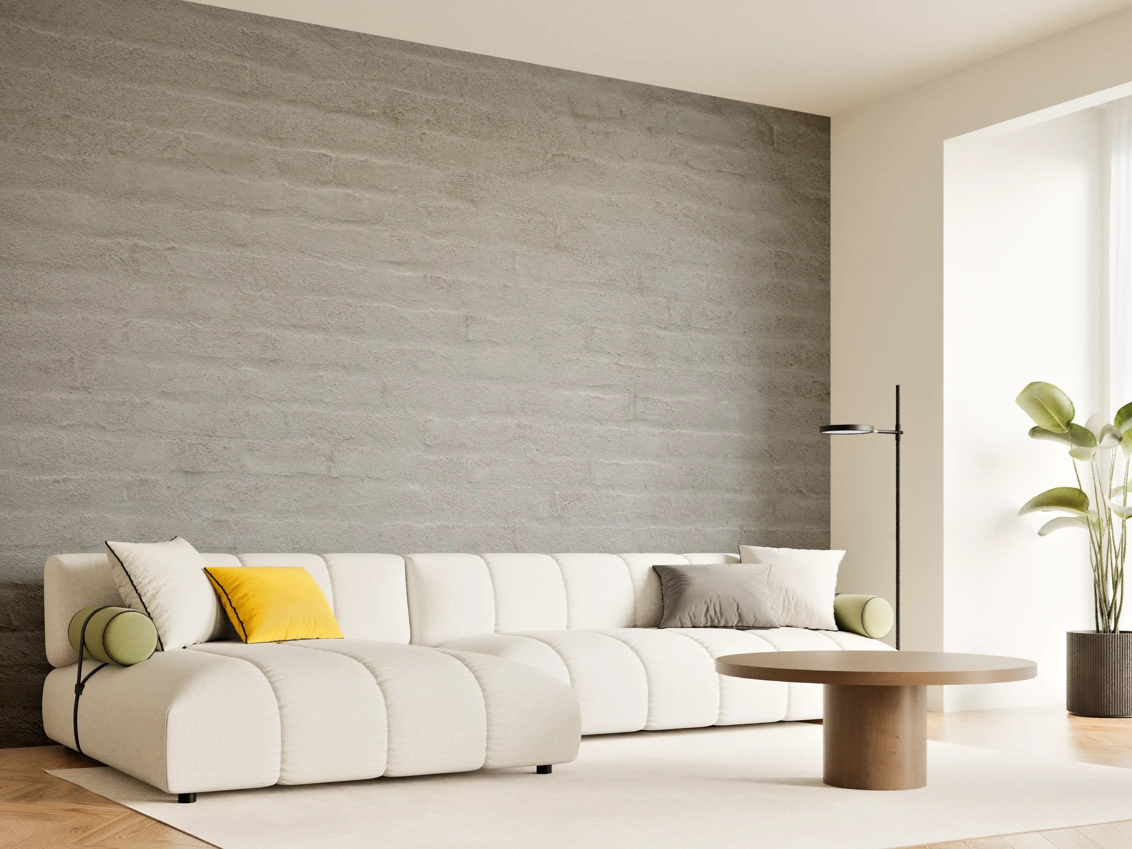 Wandverkleidung Wohnzimmer - Moderner grauer Ziegelsteinwand-Hintergrund