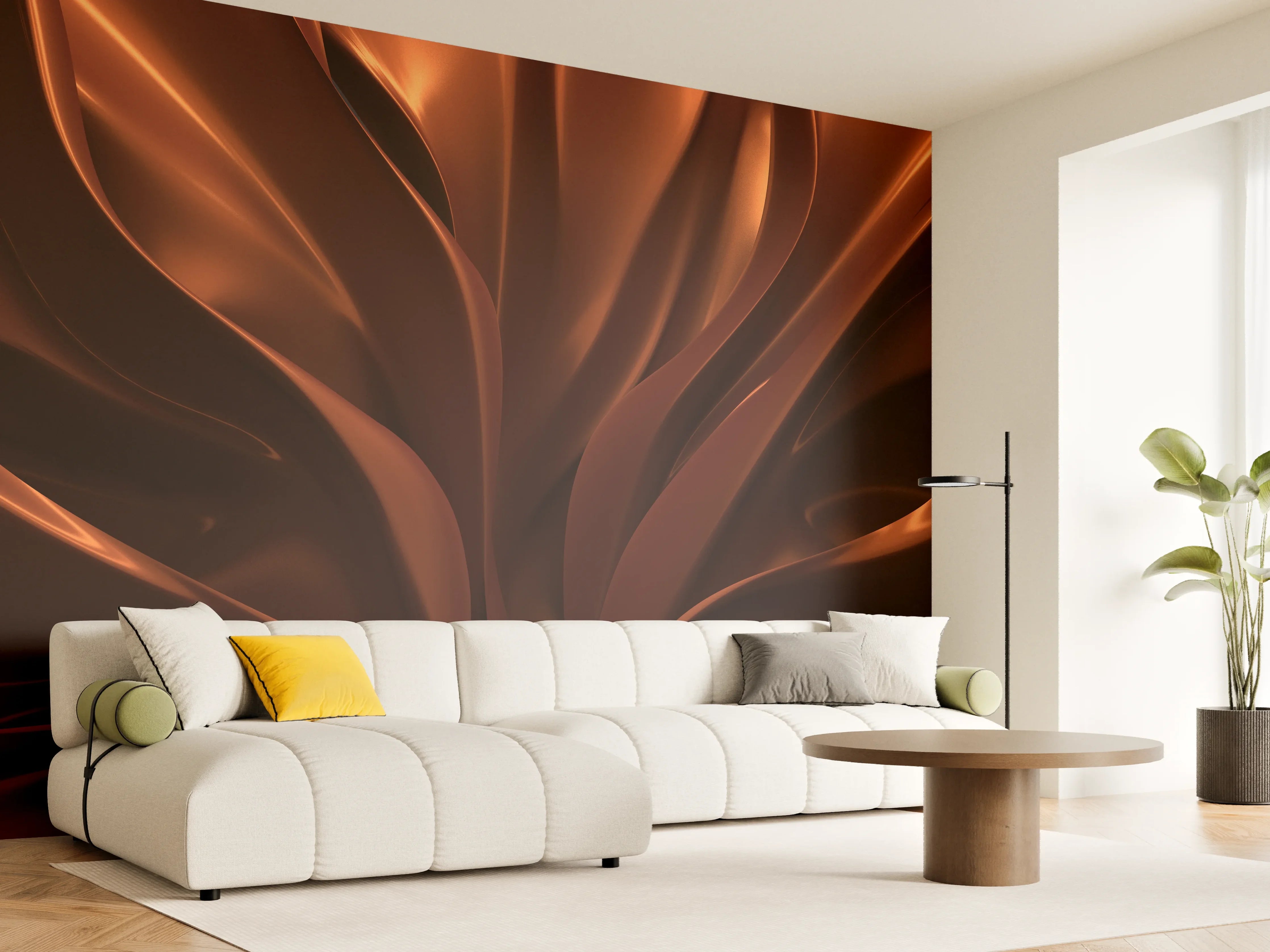 Wandverkleidung Wohnzimmer - Moderner, glänzender Bronze-Design-Artikel