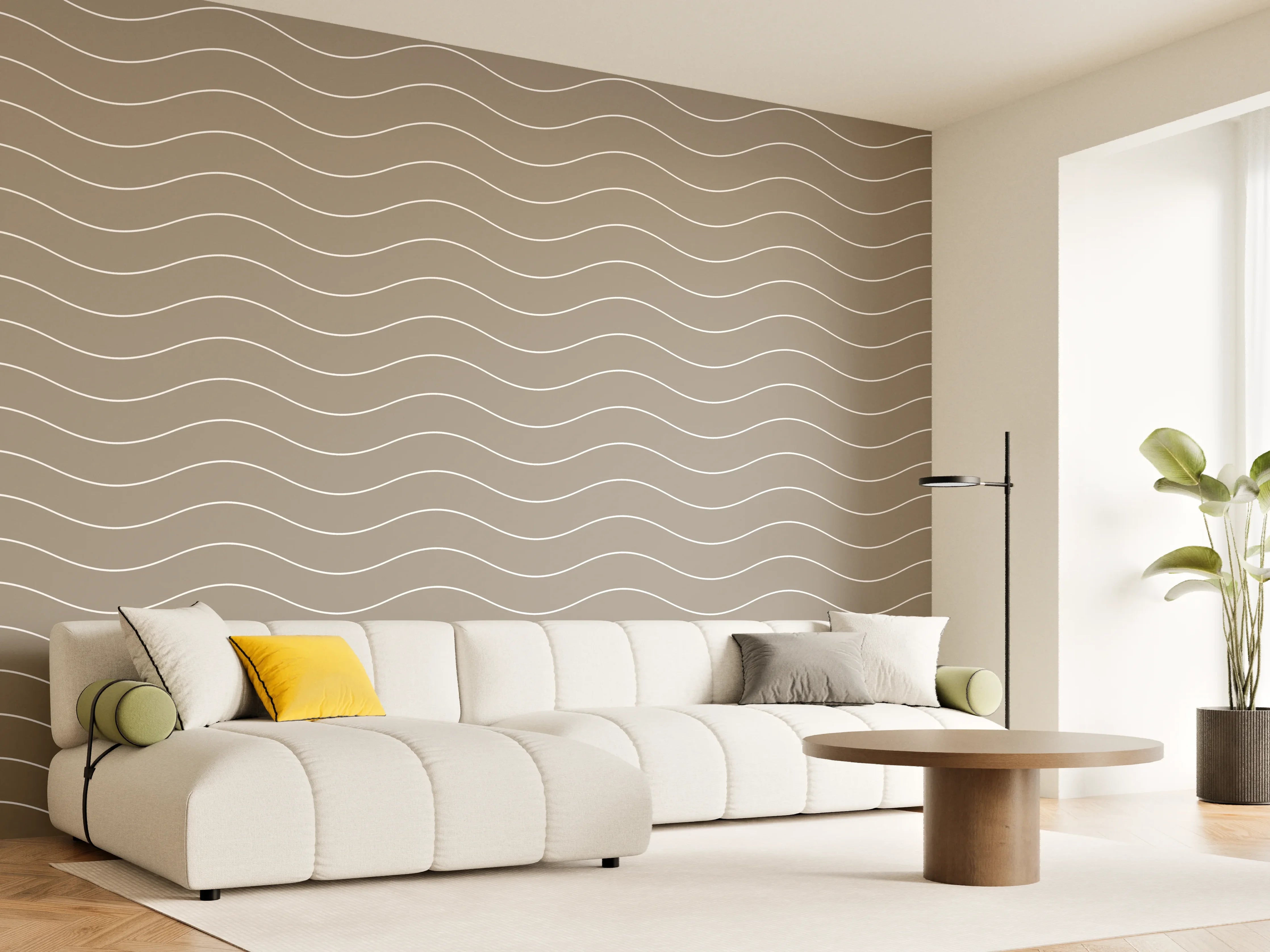 Wandverkleidung Wohnzimmer - Moderner, stilvoller Hintergrund in neutralen Tönen