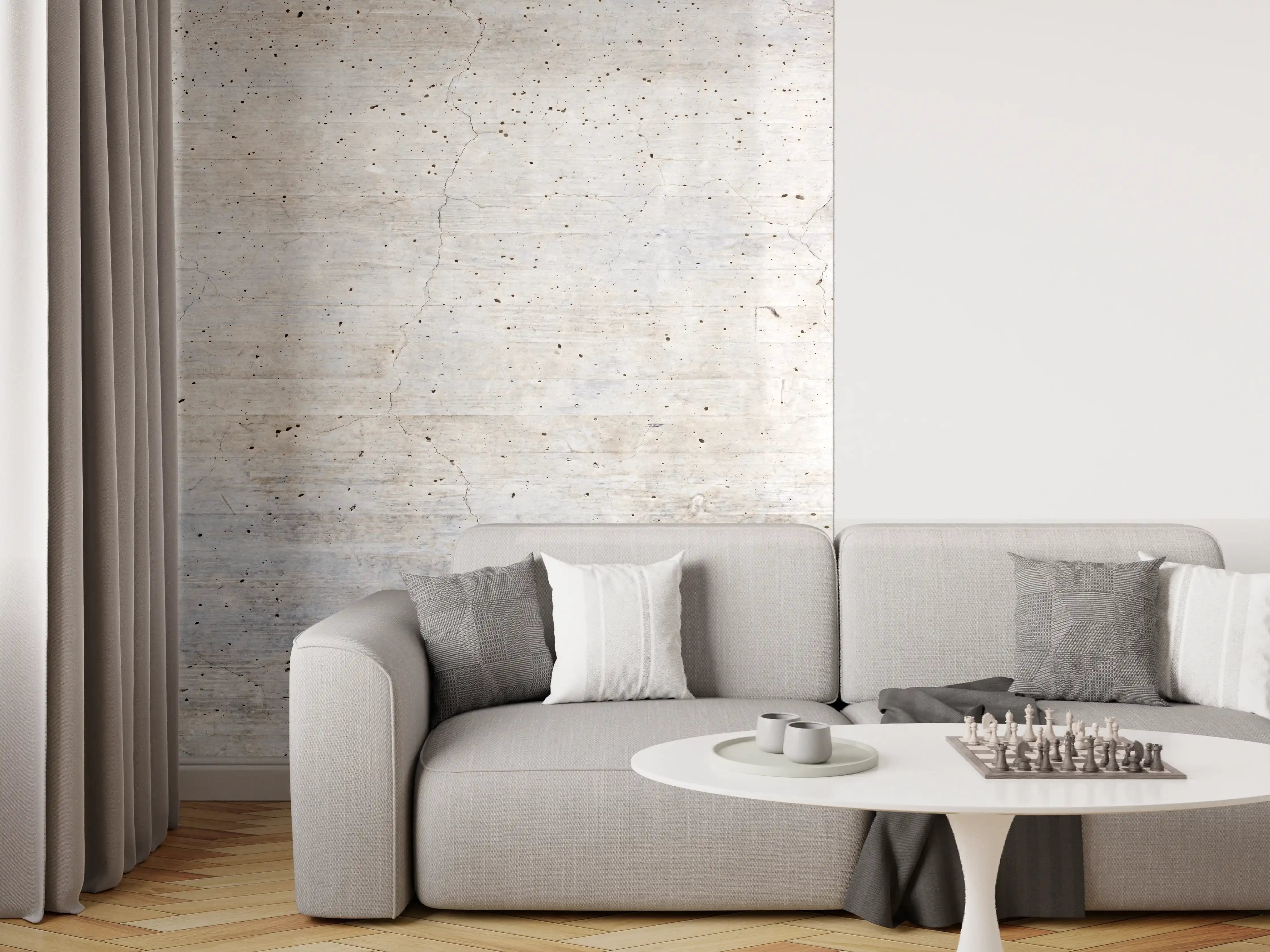 Wandverkleidung Wohnzimmer - Modernes Grau-Weiß Wanddesign