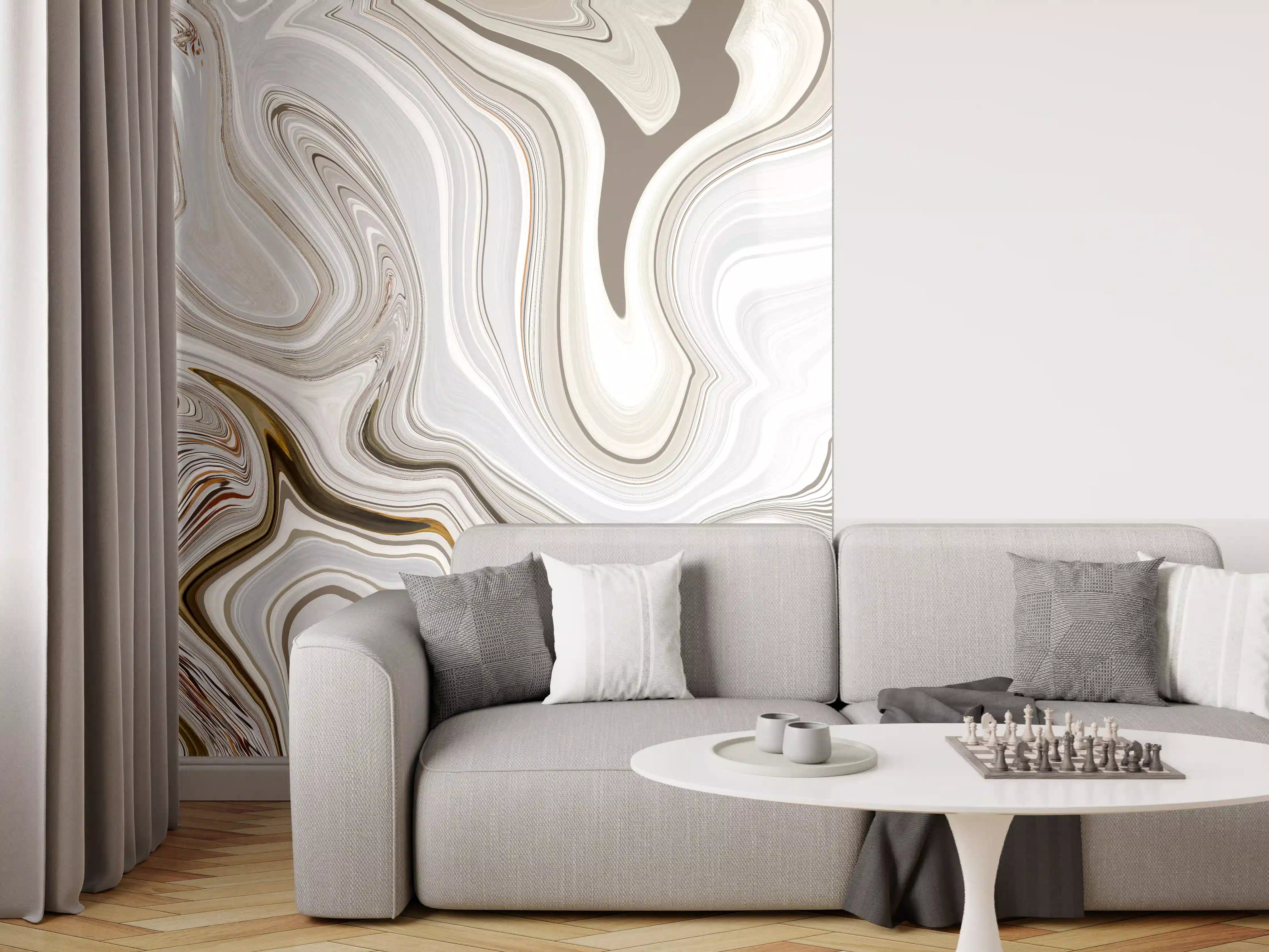 Wandverkleidung Wohnzimmer - Modernes Kunstwerk - Flüssigkunst