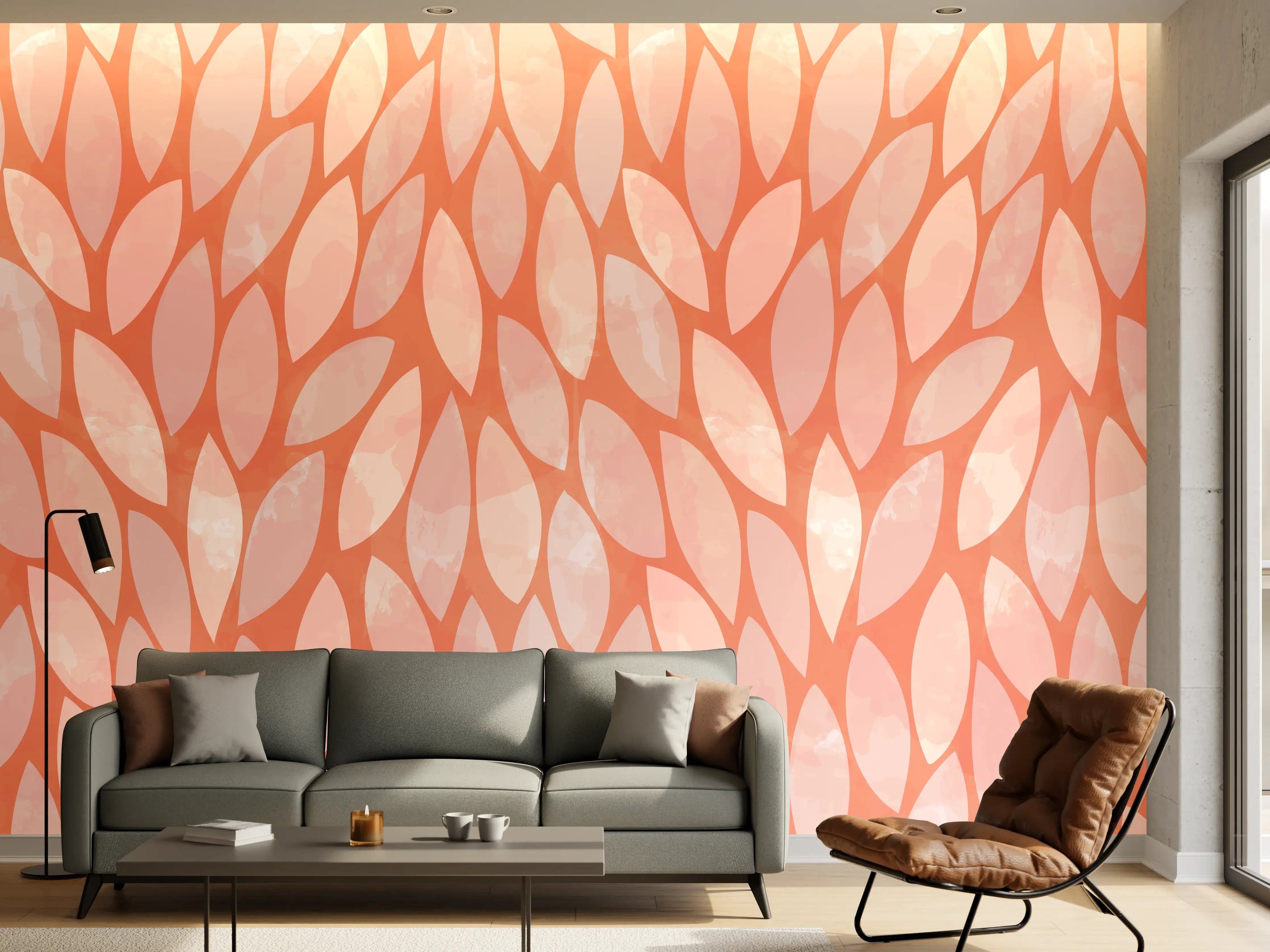 Wandverkleidung Wohnzimmer - Modernes Musterdesign in warmen Tönen