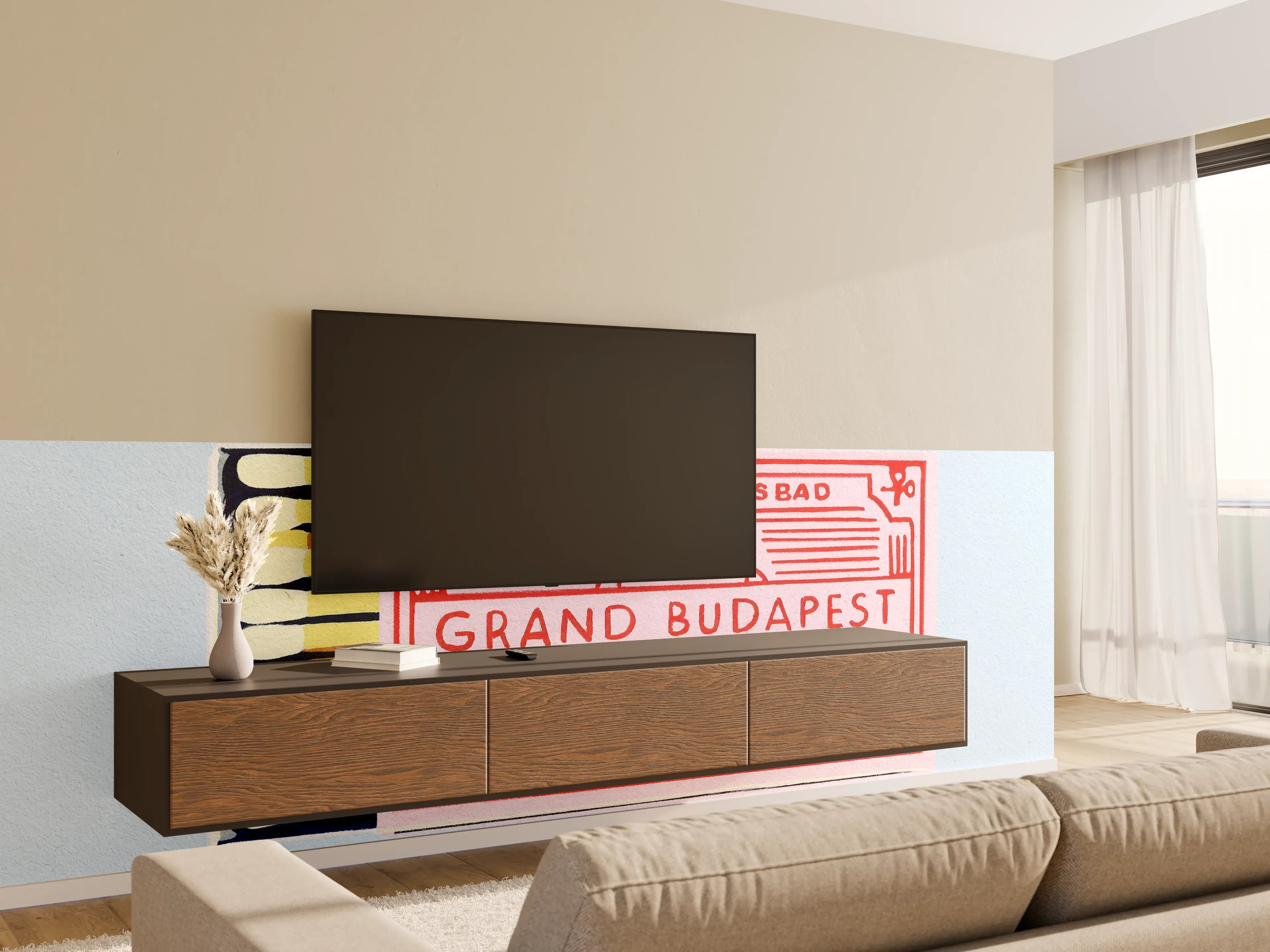 Wandverkleidung Wohnzimmer - Modernes Streichholz Poster