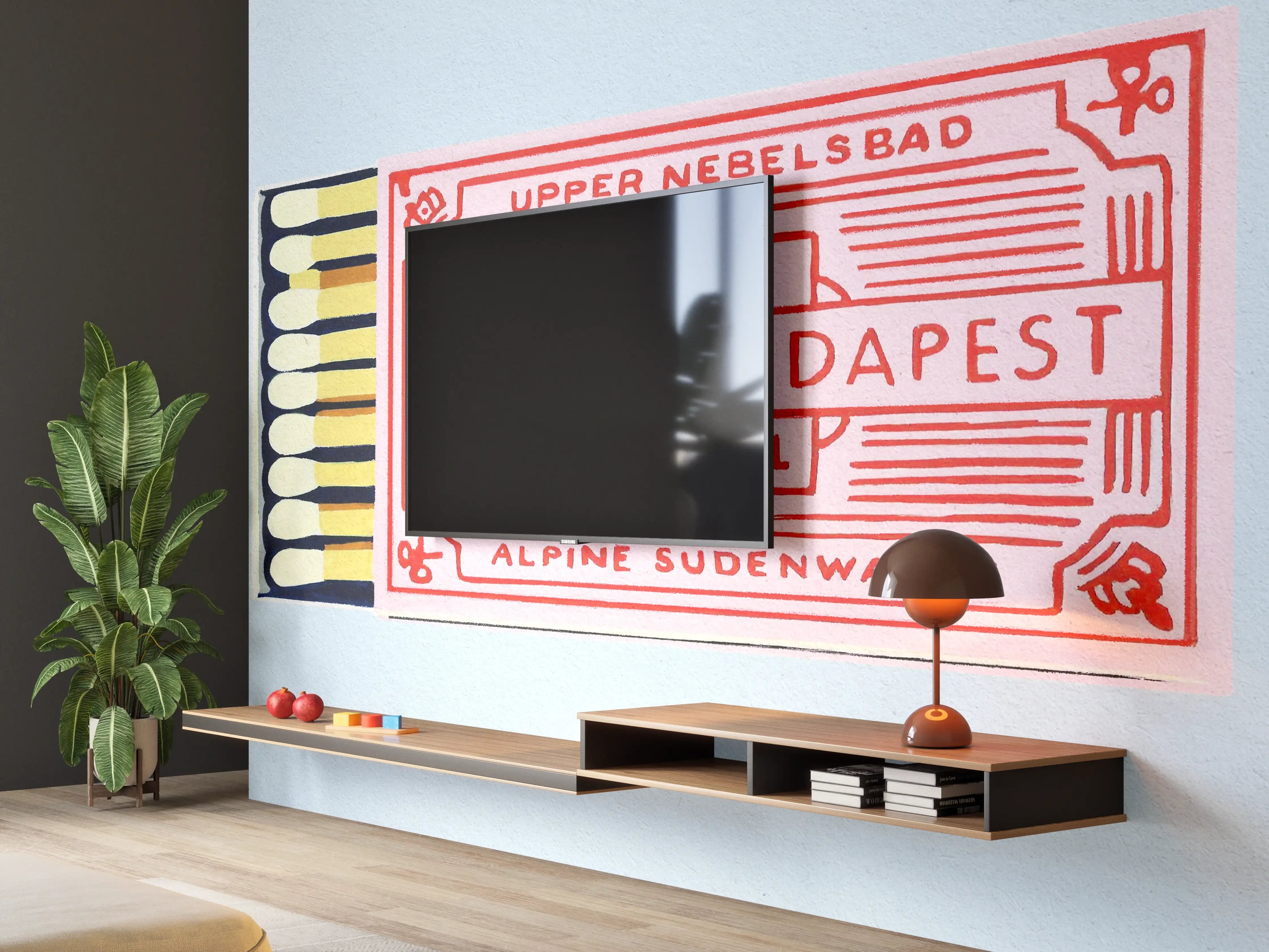 Wandverkleidung Wohnzimmer - Modernes Streichholz Poster
