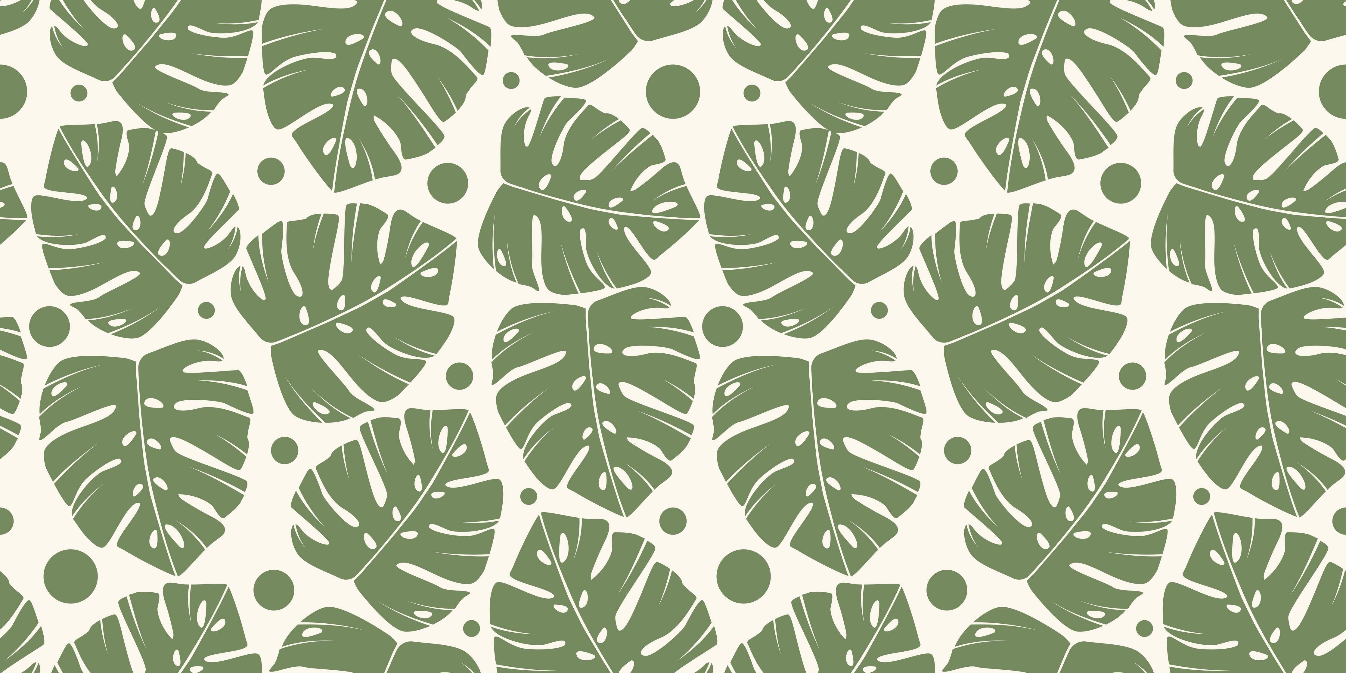 Wandverkleidung Wohnzimmer-Monstera-Blätter Cremegrün