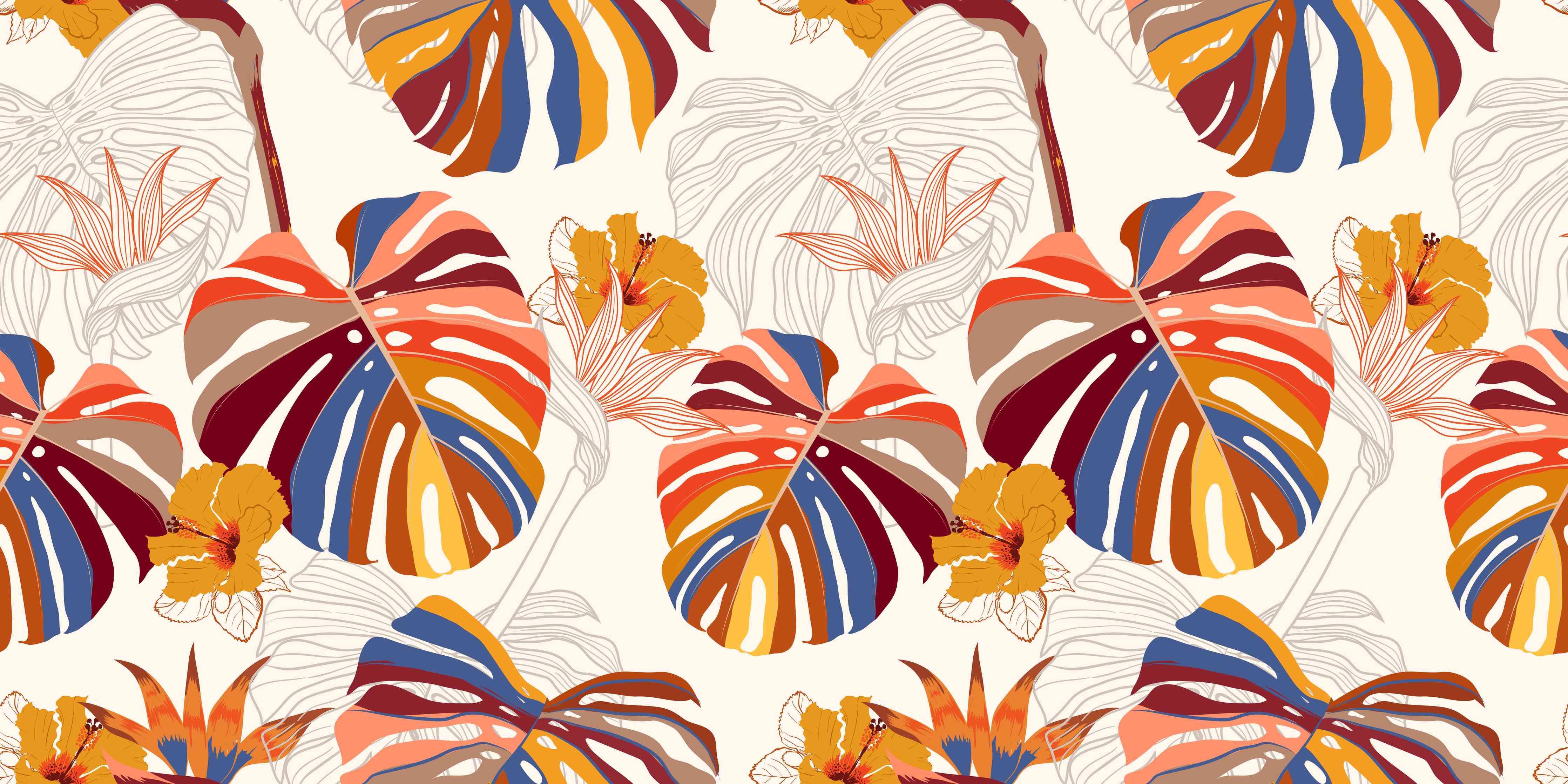 Wandverkleidung Wohnzimmer-Monstera Sunkiss Tropic