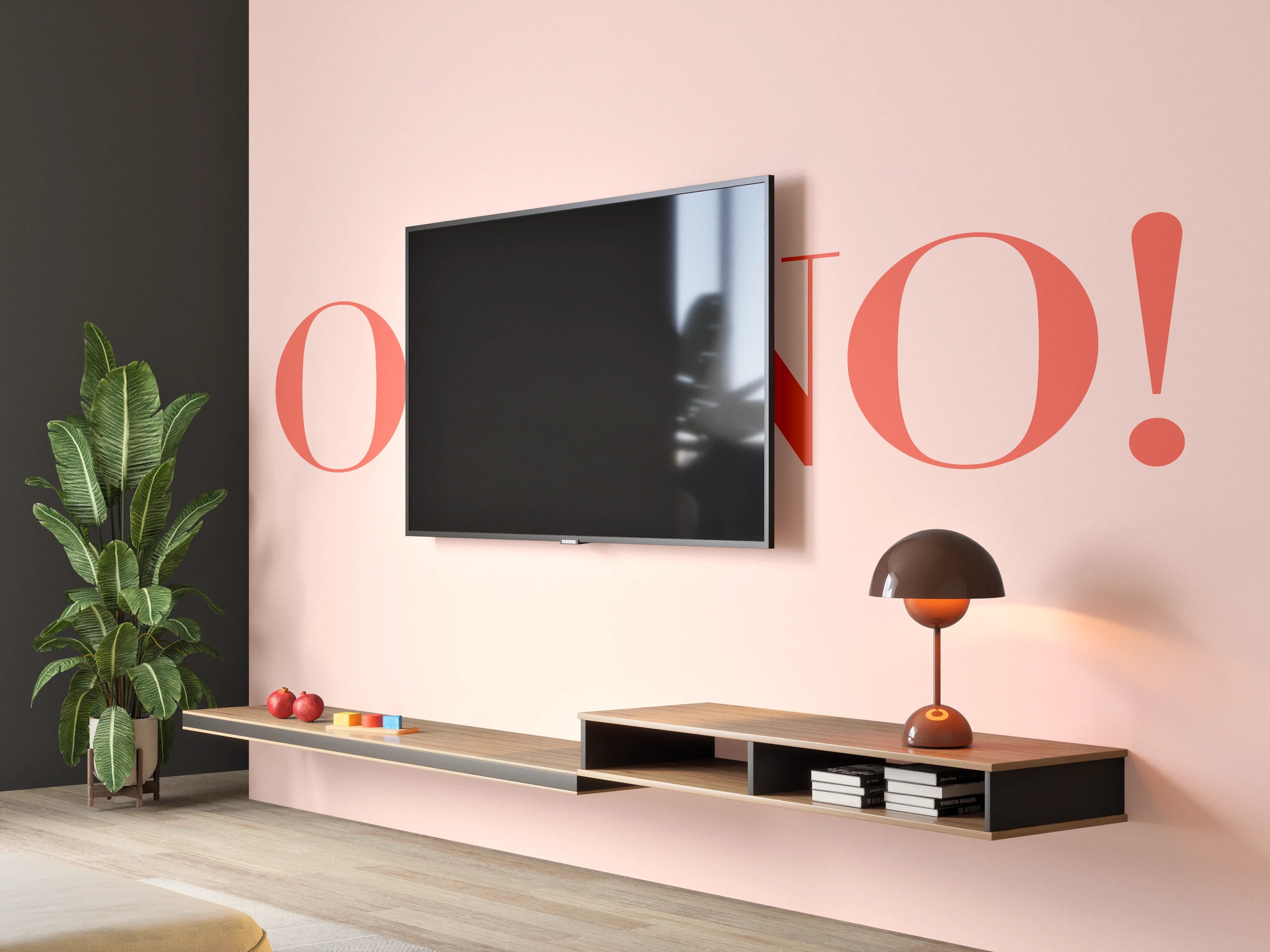 Wandverkleidung Wohnzimmer - Motivational Oh No! Quote Rosa