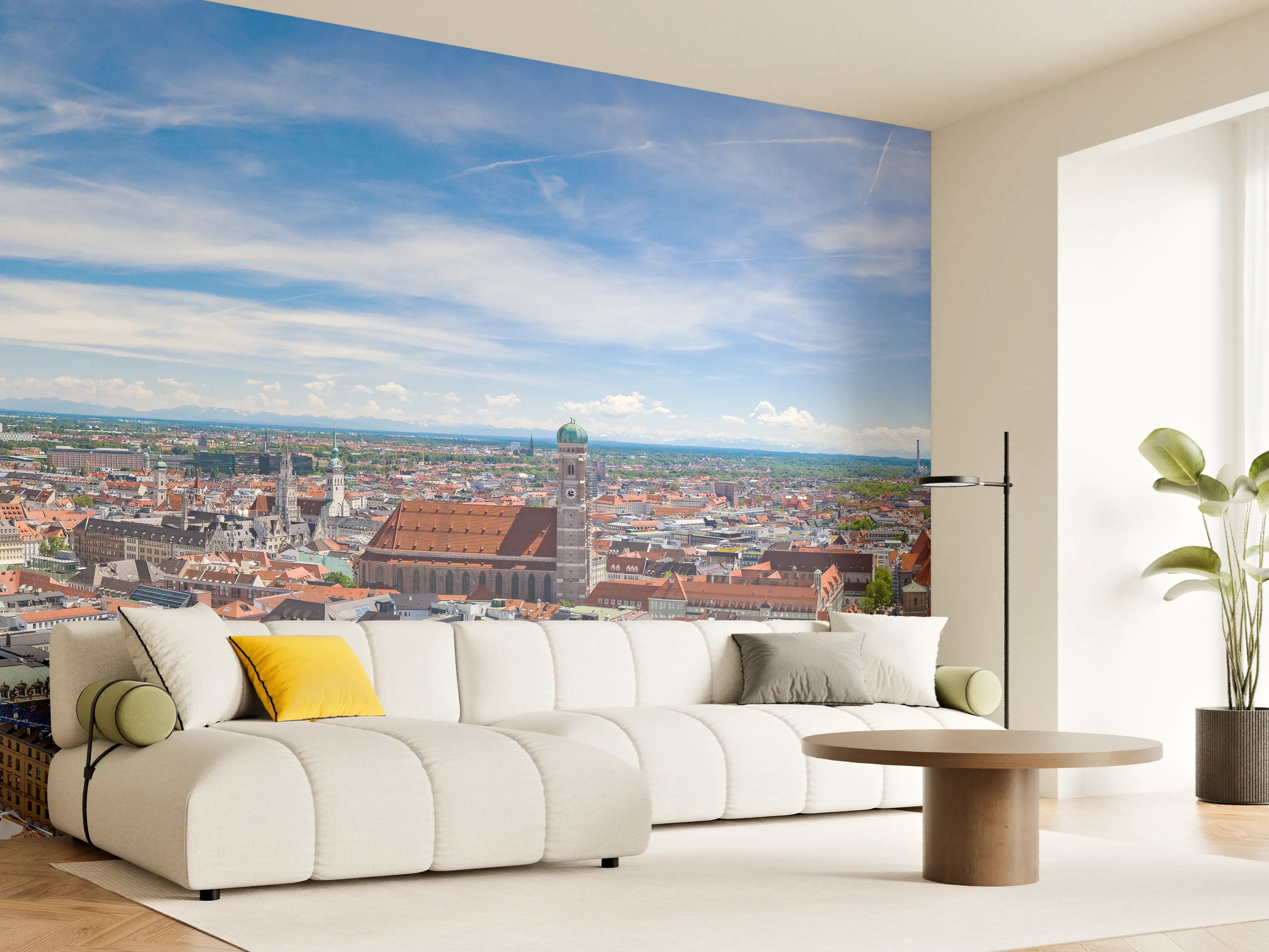 Wandverkleidung Wohnzimmer - München Panorama