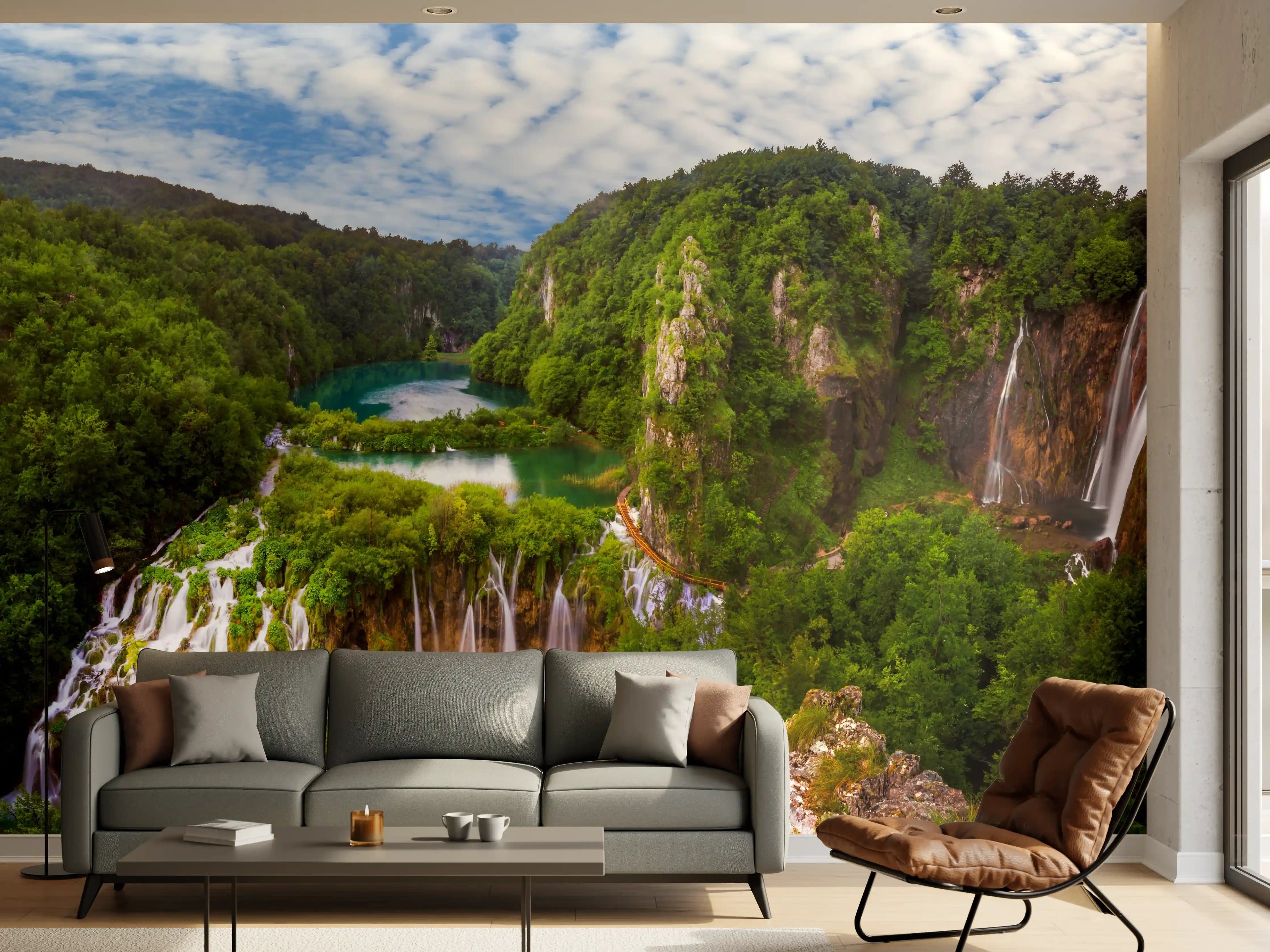 Wandverkleidung Wohnzimmer - Multi-Wasserfall - Landschaft