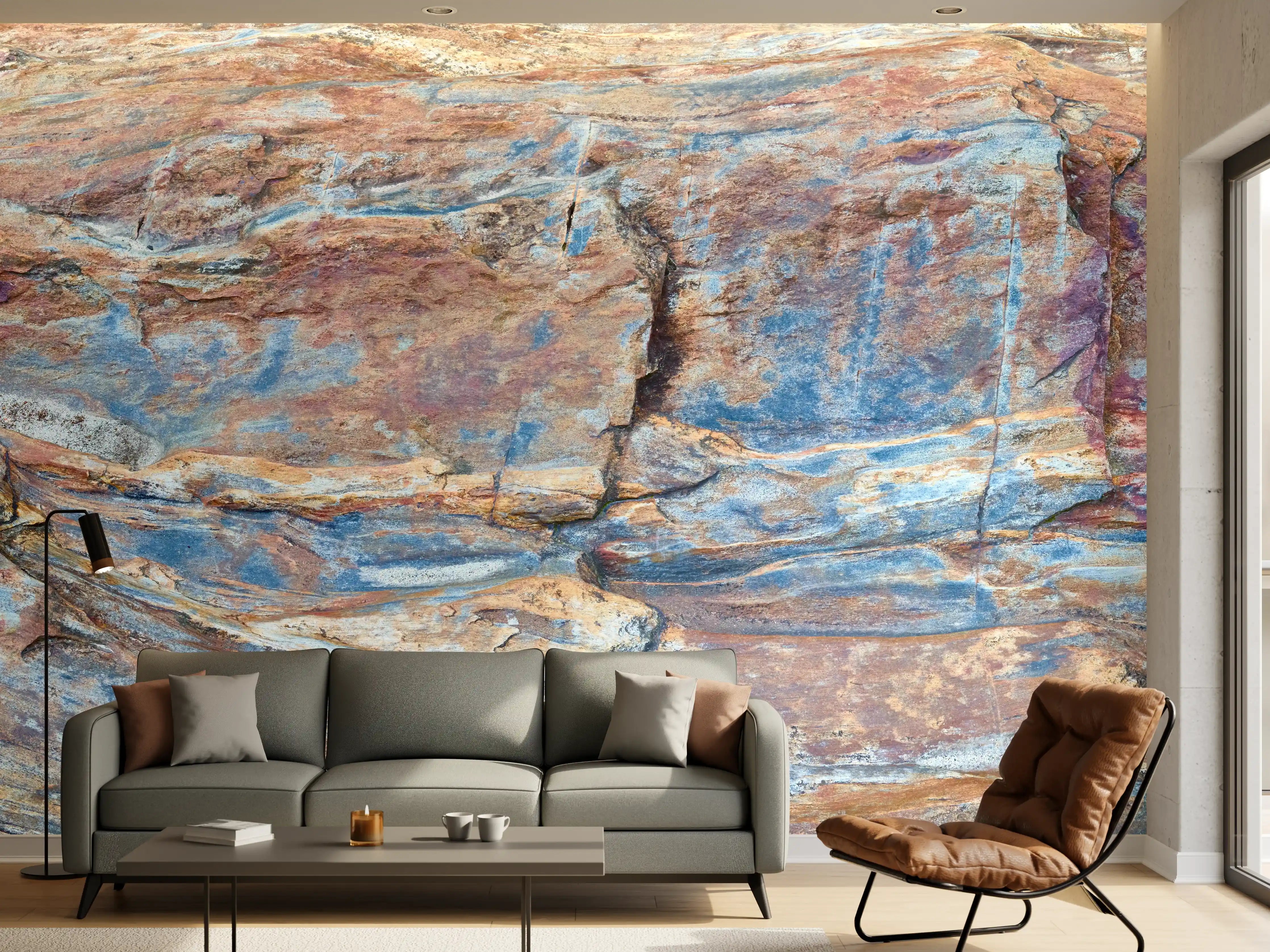 Wandverkleidung Wohnzimmer - Nahaufnahme Verzasca River